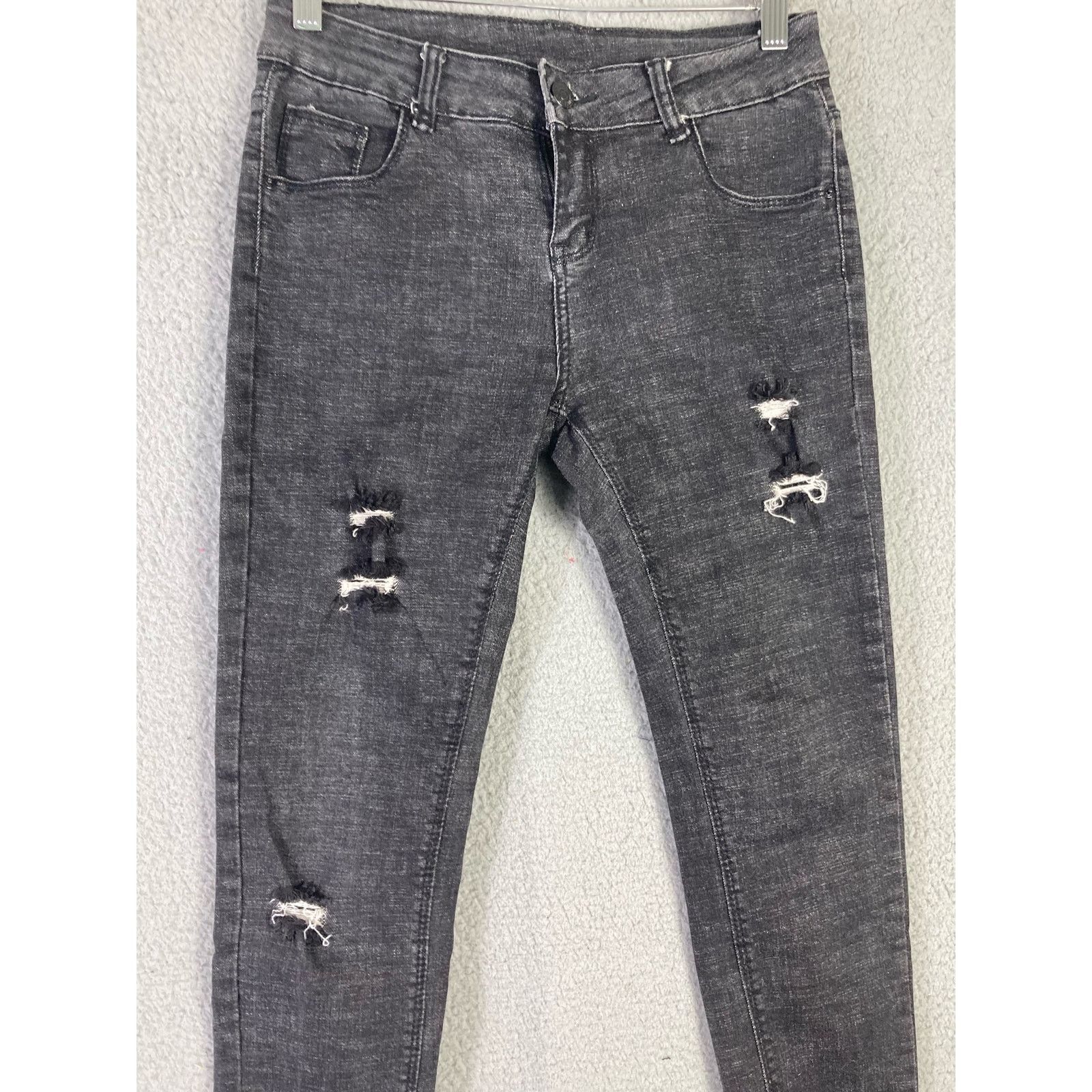 Other Women's Distressed Skinny Jeans Black Size 26 Stretch Denim Size 26" / US 2 / IT 38 - 6 Thumbnail