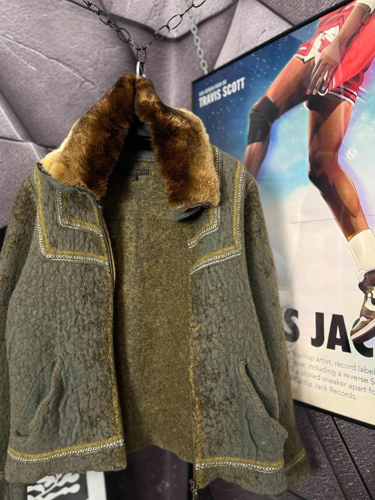 Roberto Cavalli × Vintage VINTAGE WOOL COAT with fur collar Roberto Cavalli Size M Size US M / EU 48-50 / 2 - 10 Thumbnail