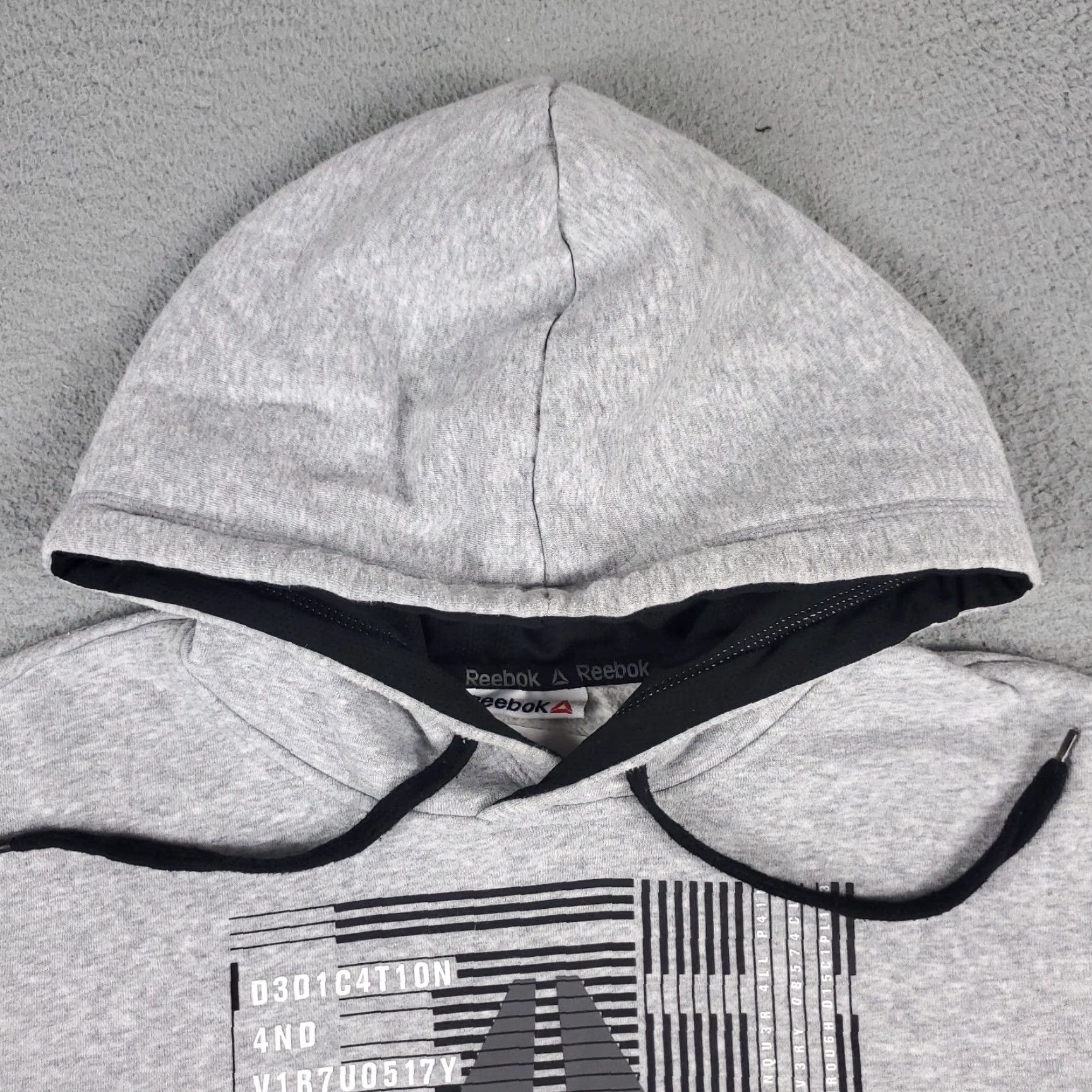 Reebok VINTAGE Reebok Hoodie Pullover Men Large Gray Sports Casual Fleece Sweatshirt Size US L / EU 52-54 / 3 - 3 Thumbnail