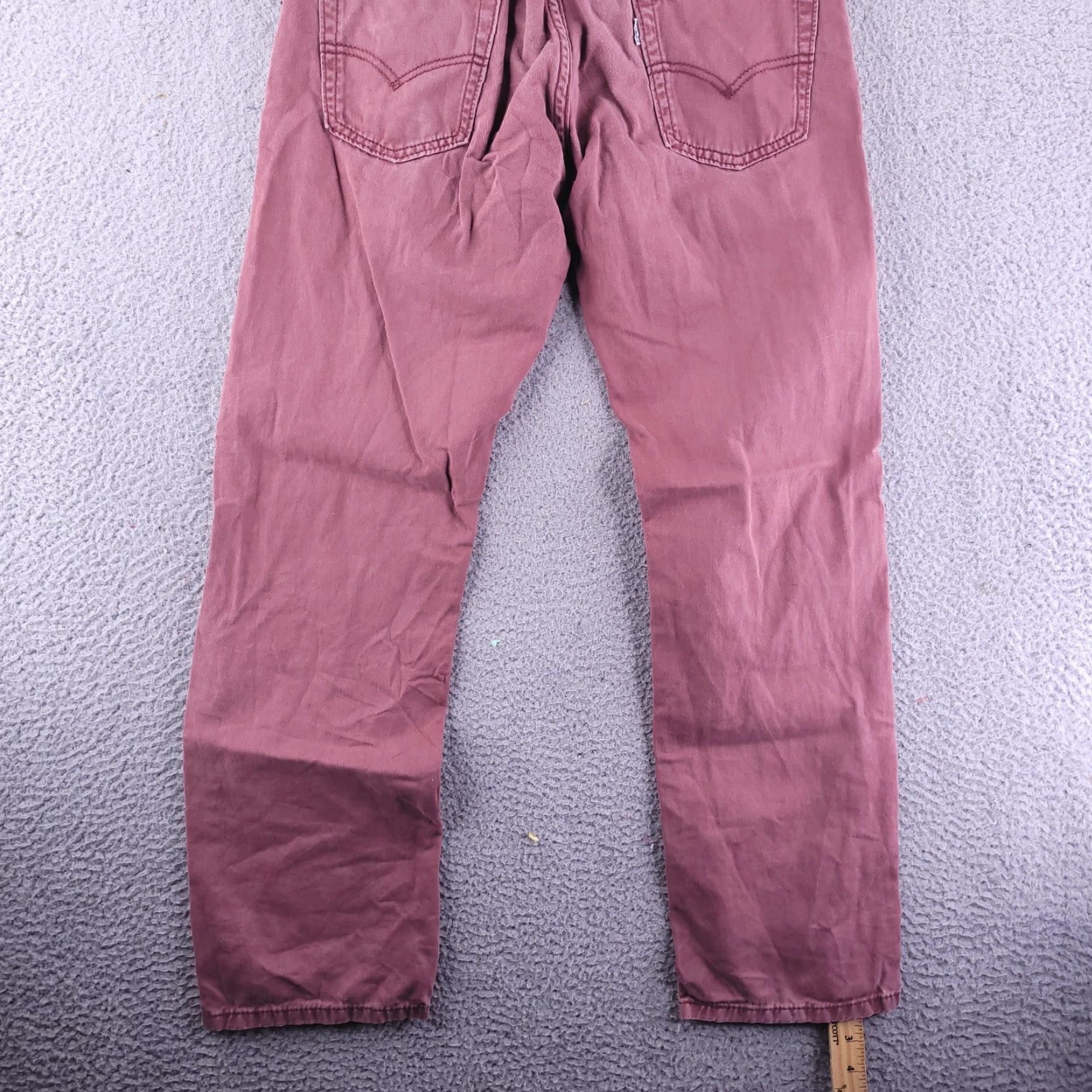 Levi's Levis Jeans Mens 514 29x29 Straight Distressed Red Casual Size US 29 - 2 Thumbnail