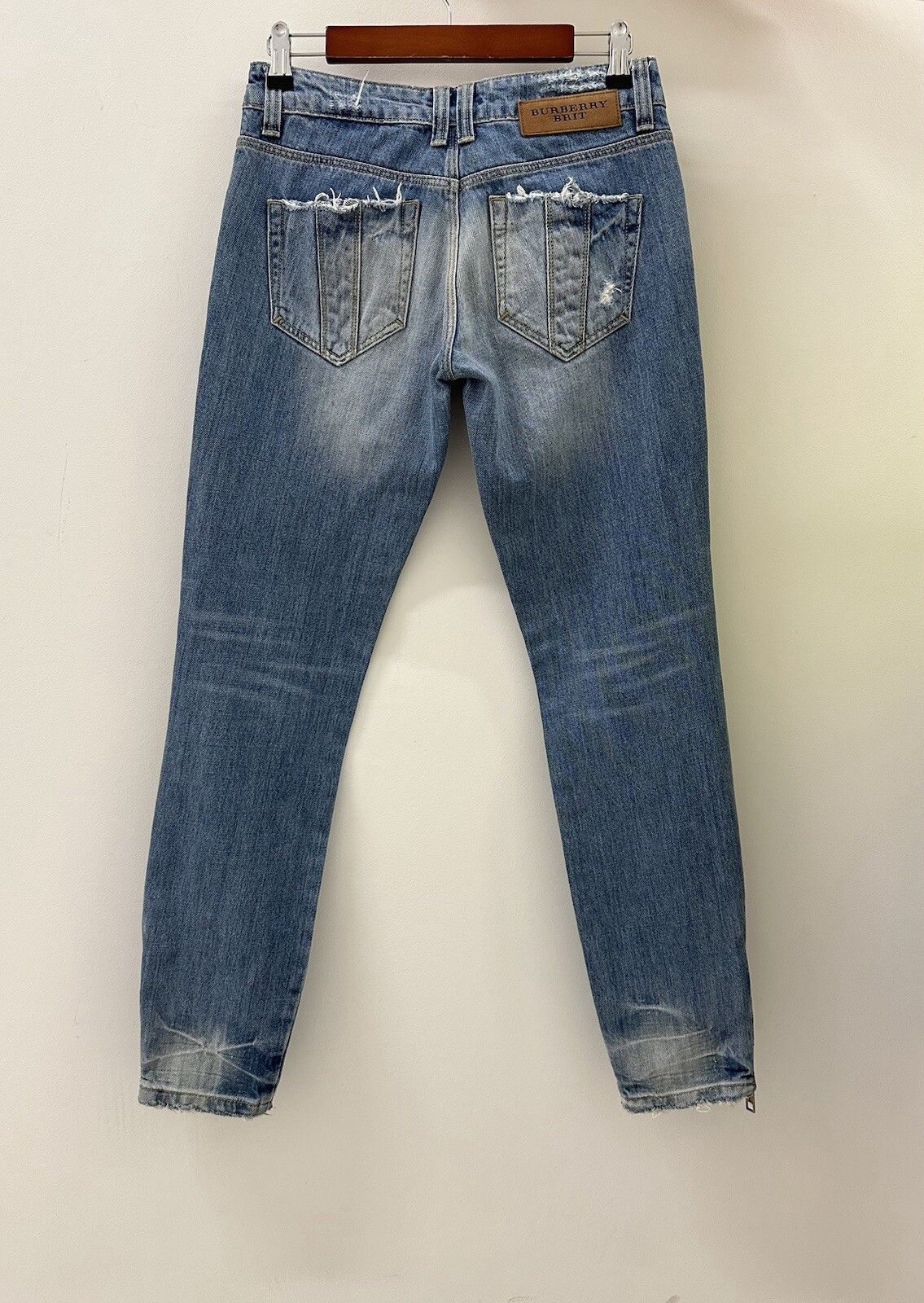 Burberry Burberry Brit Jeans Womens Denim Zip Distressed Blue Size 28" / US 6 / IT 42 - 2 Thumbnail