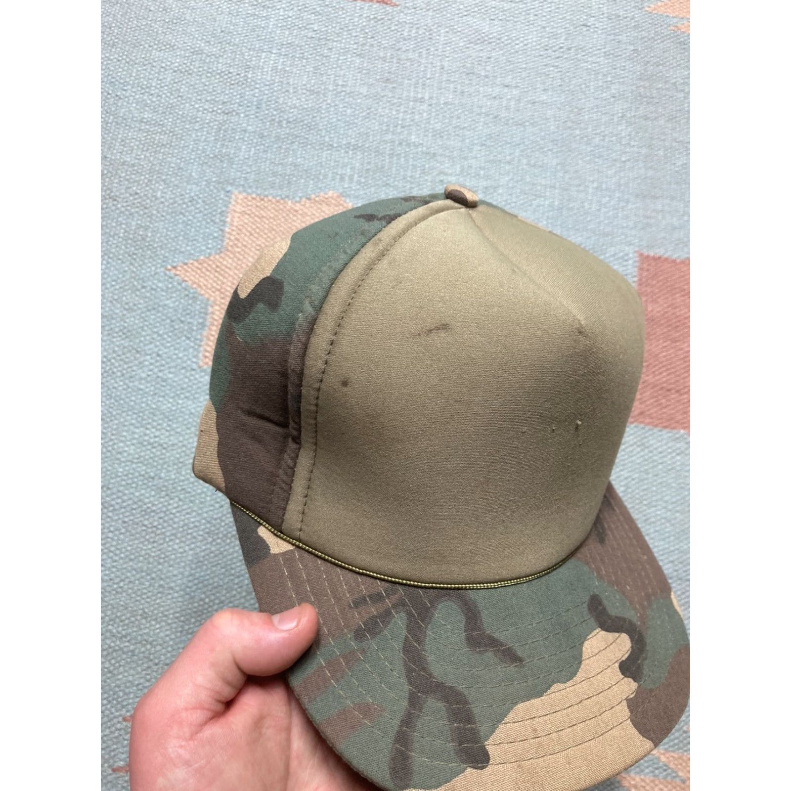 Vintage VINTAGE SnapBack Hat Camouflage Woodland Blank Camo Hunting 80s 90s Foam Adjustable Men Mens Camouflage 90s Snap-Back Budget Size ONE SIZE - 3 Thumbnail