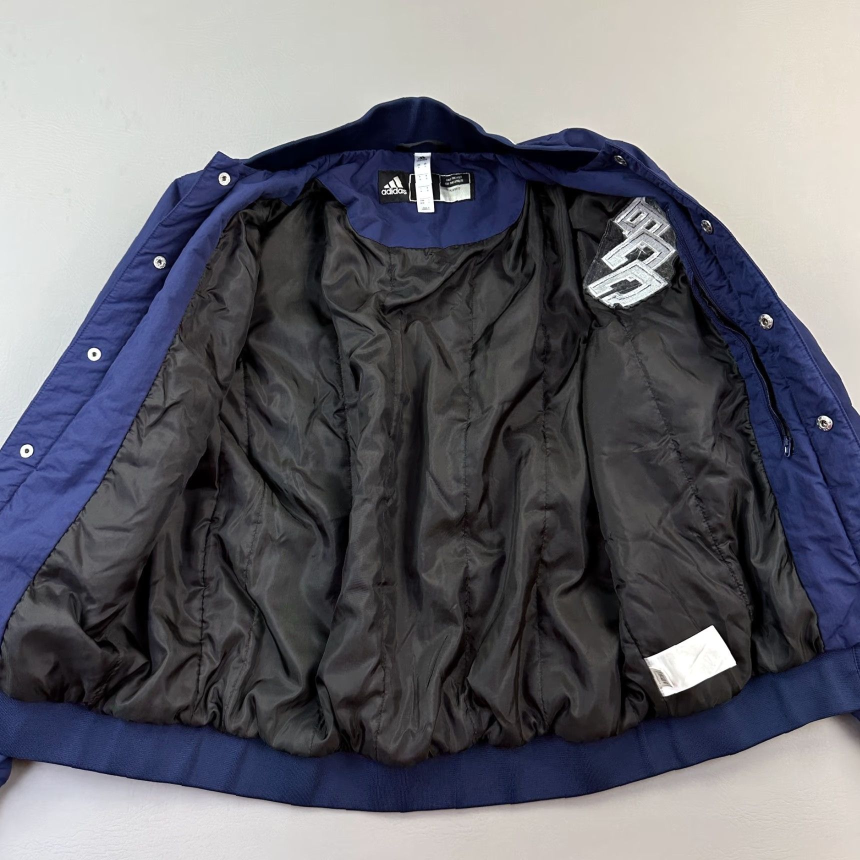 Adidas Adidas Base Coach Jacket Mens M Blue Snap Button Baseball Bomber Logo Jacket Size US M / EU 48-50 / 2 - 6 Thumbnail