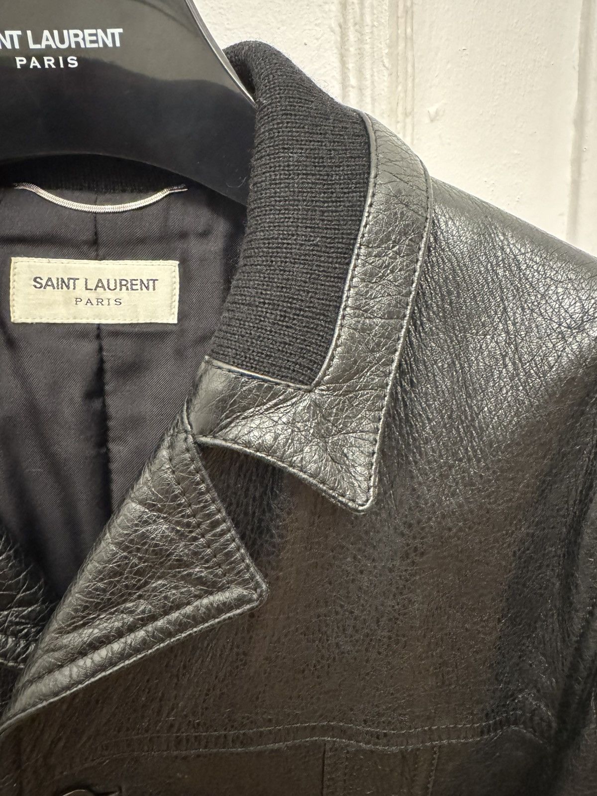 Saint Laurent Paris Hedi Slimane Saint Laurent Trapper leather jacket Size US M / EU 48-50 / 2 - 2 Thumbnail