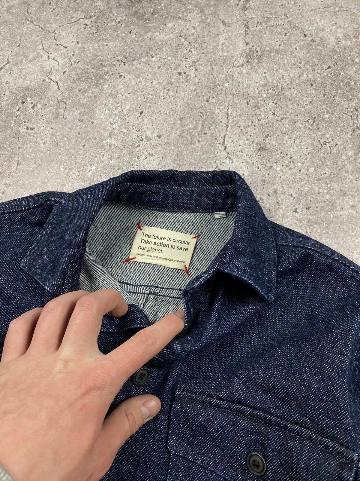 Japanese Brand × Vintage CRAZY JAPANESSE DENIM OVER SHIRT TWO POCKET MAMOTARO STYLE Size US S / EU 44-46 / 1 - 4 Thumbnail