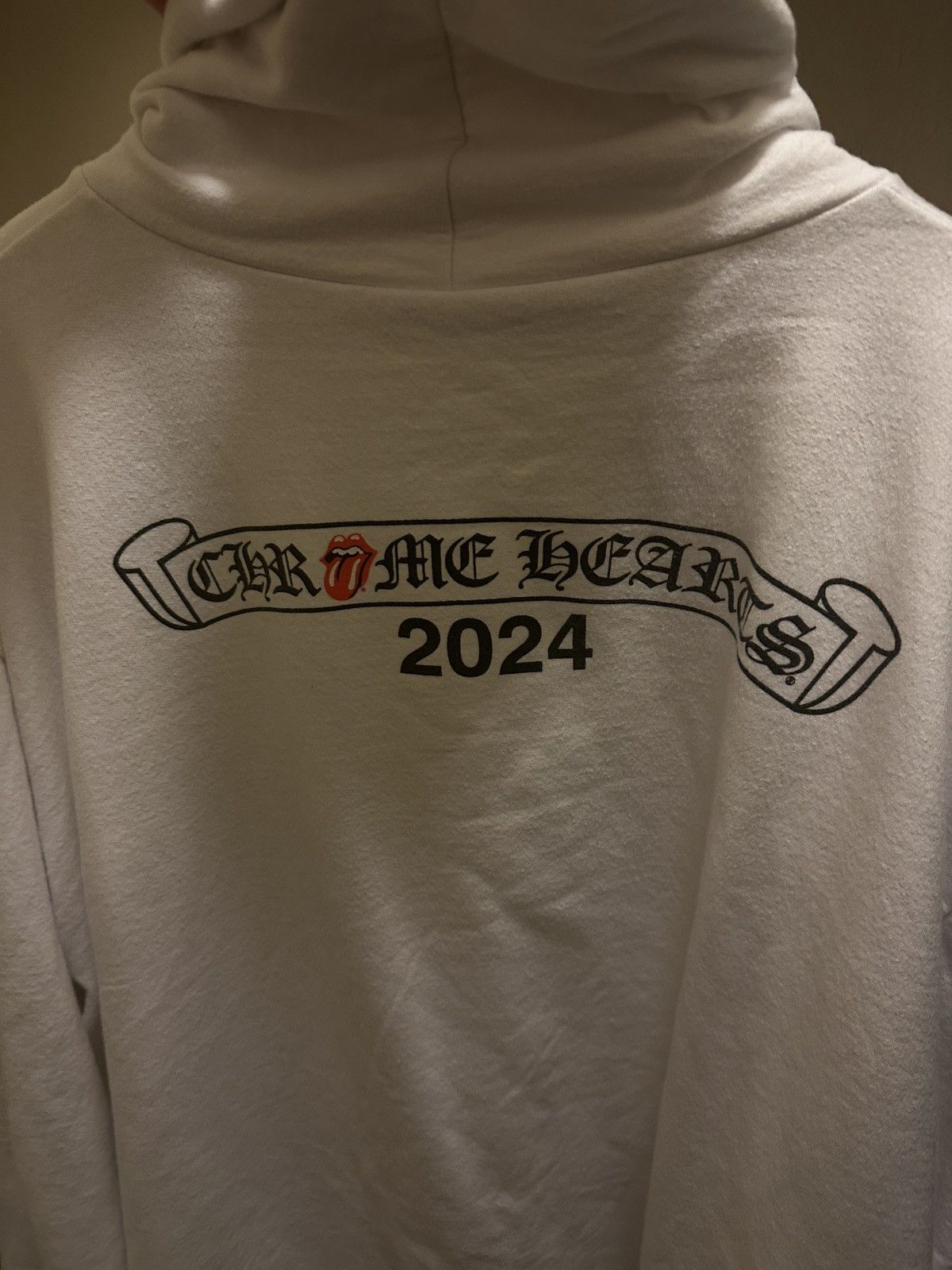 2024 rolling stones chrome hearts white xxl hoodie