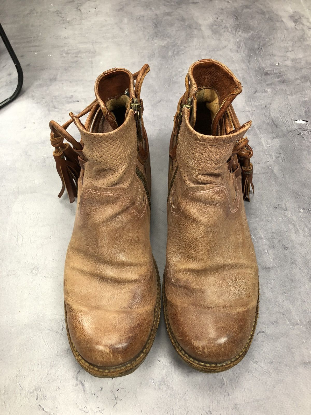 A.S.98 × Vintage A.S.98 Airstep Boots Comfort Zip Fringe Boho Sz EUR 38 Size US 8 / IT 38 - 2 Thumbnail