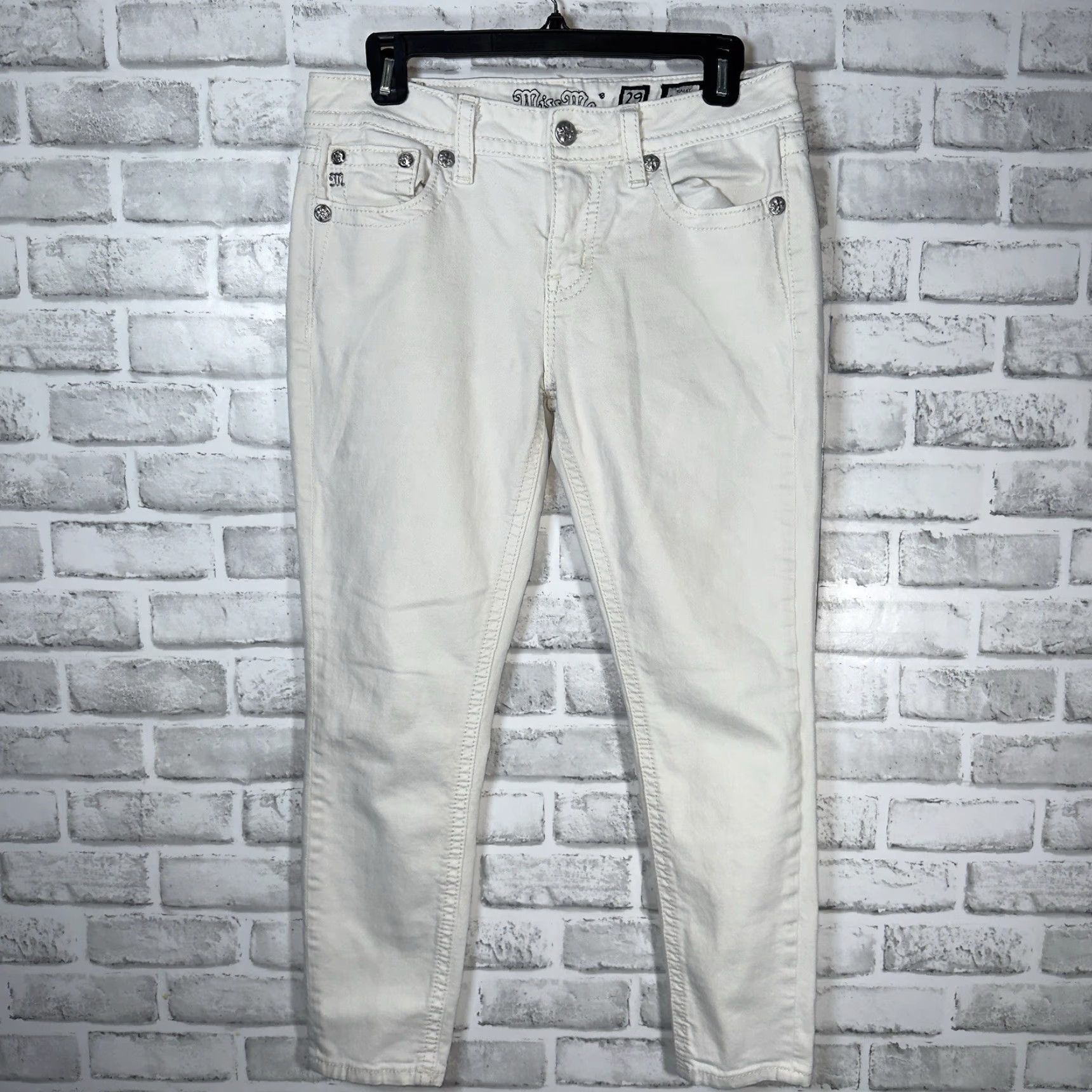 Miss Me Miss Me Hailey Skinny Jeans White Womens 29x26 Size Regular Size 29" - 2 Thumbnail