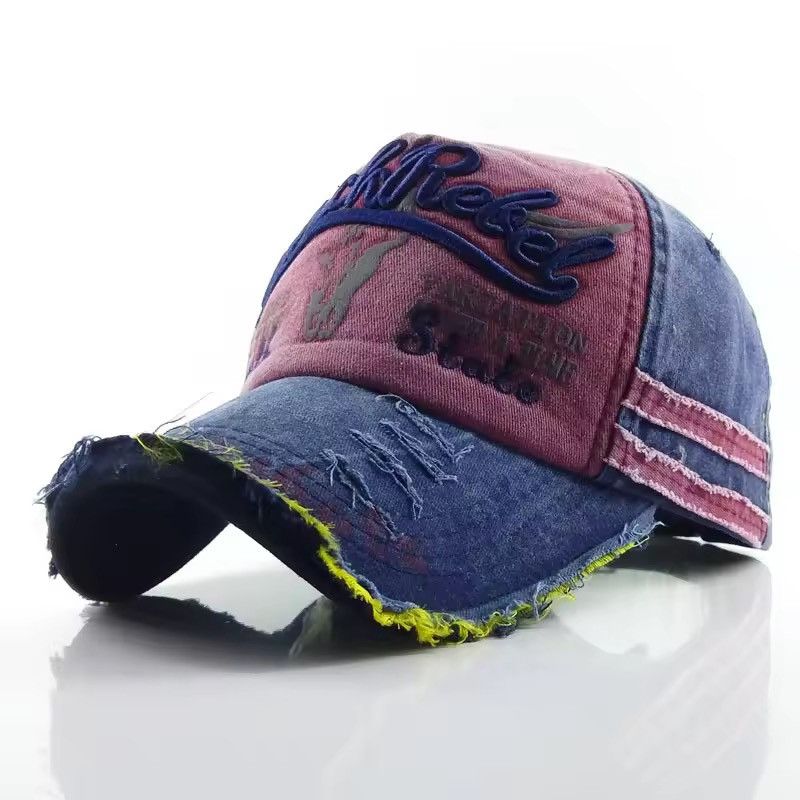Japanese Brand Distressed Denim Baseball Cap Grunge Biker Hat Size ONE SIZE - 3 Thumbnail