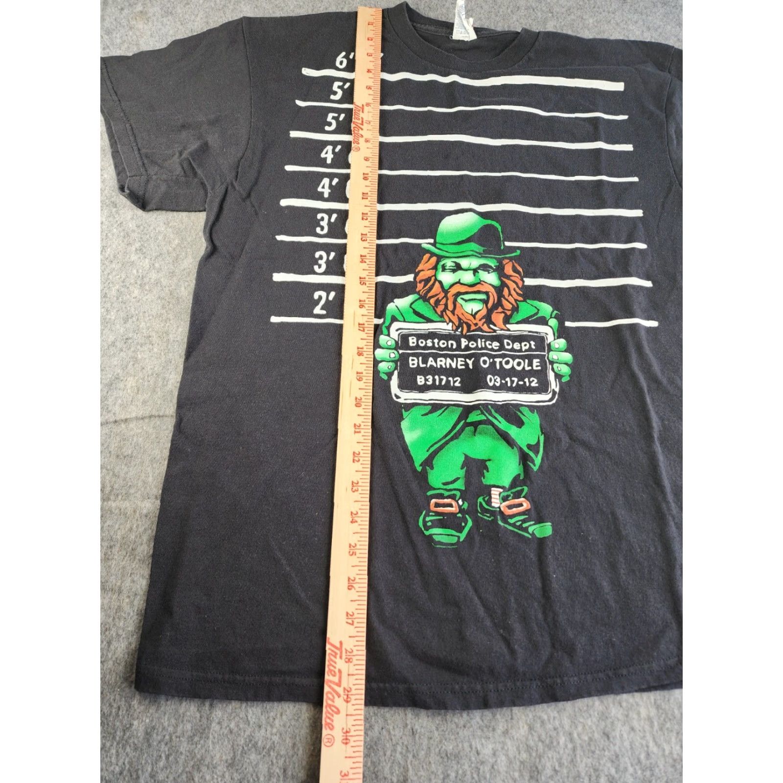 Vintage Leprechaun Shirt Men XL Black St Patricks Day T-Shirt Logo Graphic Print Boston Police Dept Size US XL / EU 56 / 4 - 6 Thumbnail