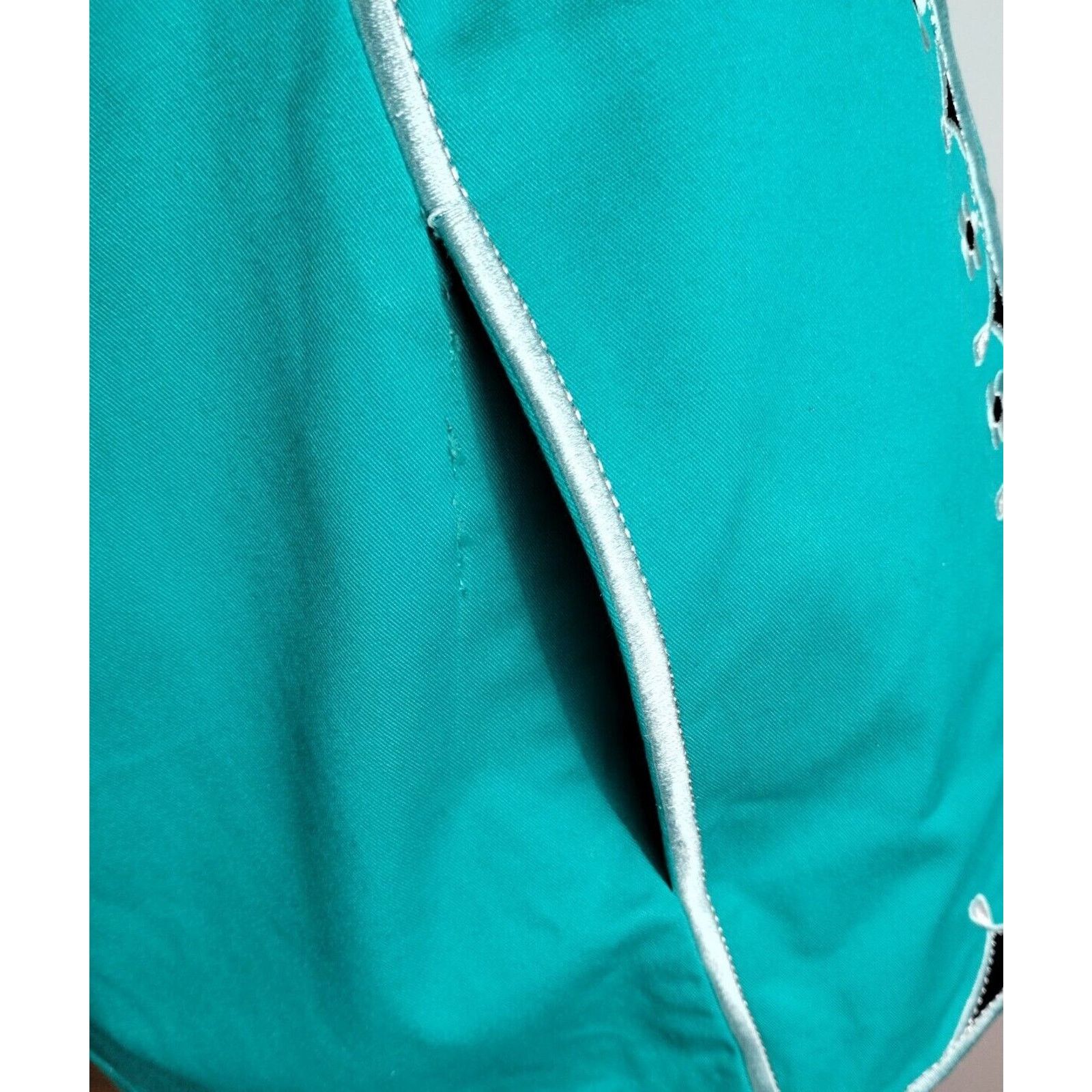 Vintage Bob Mackey Jacket - 1X Teal Embroidered - Blemished Size XL / US 12-14 / IT 48-50 - 10 Thumbnail