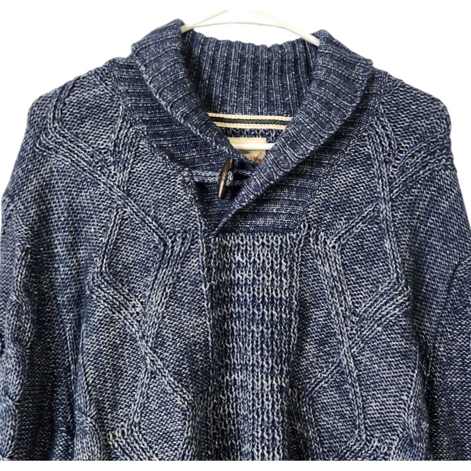 Weatherproof VINTAGE Weatherproof Mens L Sweater Pullover Cable Knit Long Sleeve Blue Size US L / EU 52-54 / 3 - 3 Thumbnail