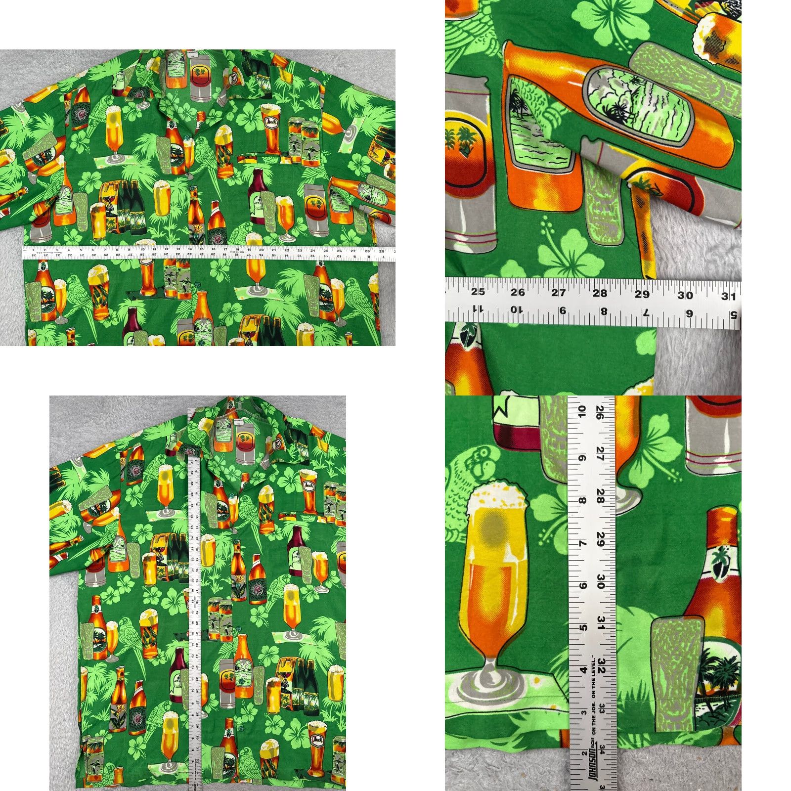 Vintage VINTAGE King Kameha Shirt Men 5XL XXXXXL Green Floral Beer Bottles Macaw Hawaiian Poly Size US XXL / EU 58 / 5 - 8 Thumbnail