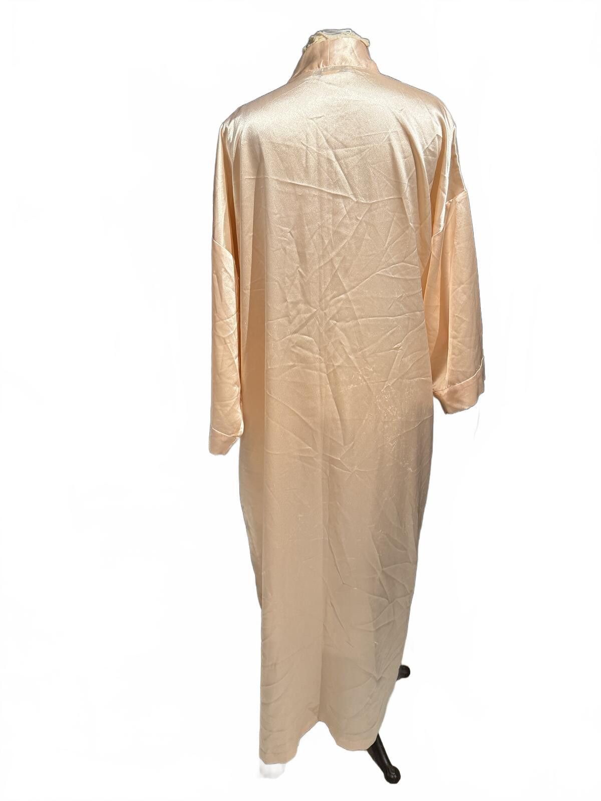 Christian Dior Monsieur Christian Dior Long Blush Pink Satin Robe Peignoir Size ONE SIZE - 3 Thumbnail