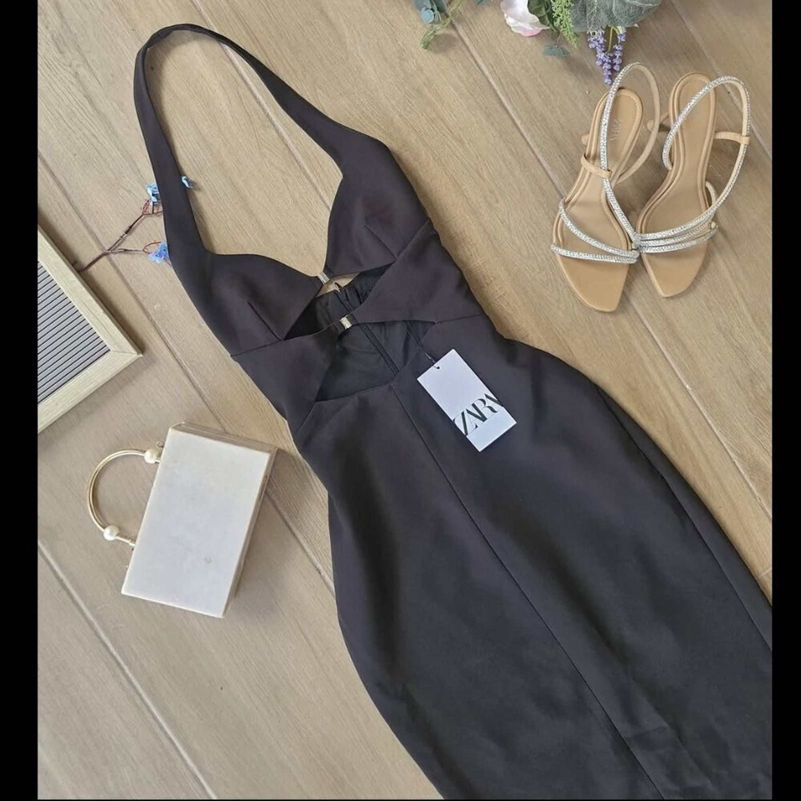 Zara ZARA BLOGGER FAVE!!! Midi Dress with Front Openings Size L / US 10 / IT 46 - 16 Thumbnail