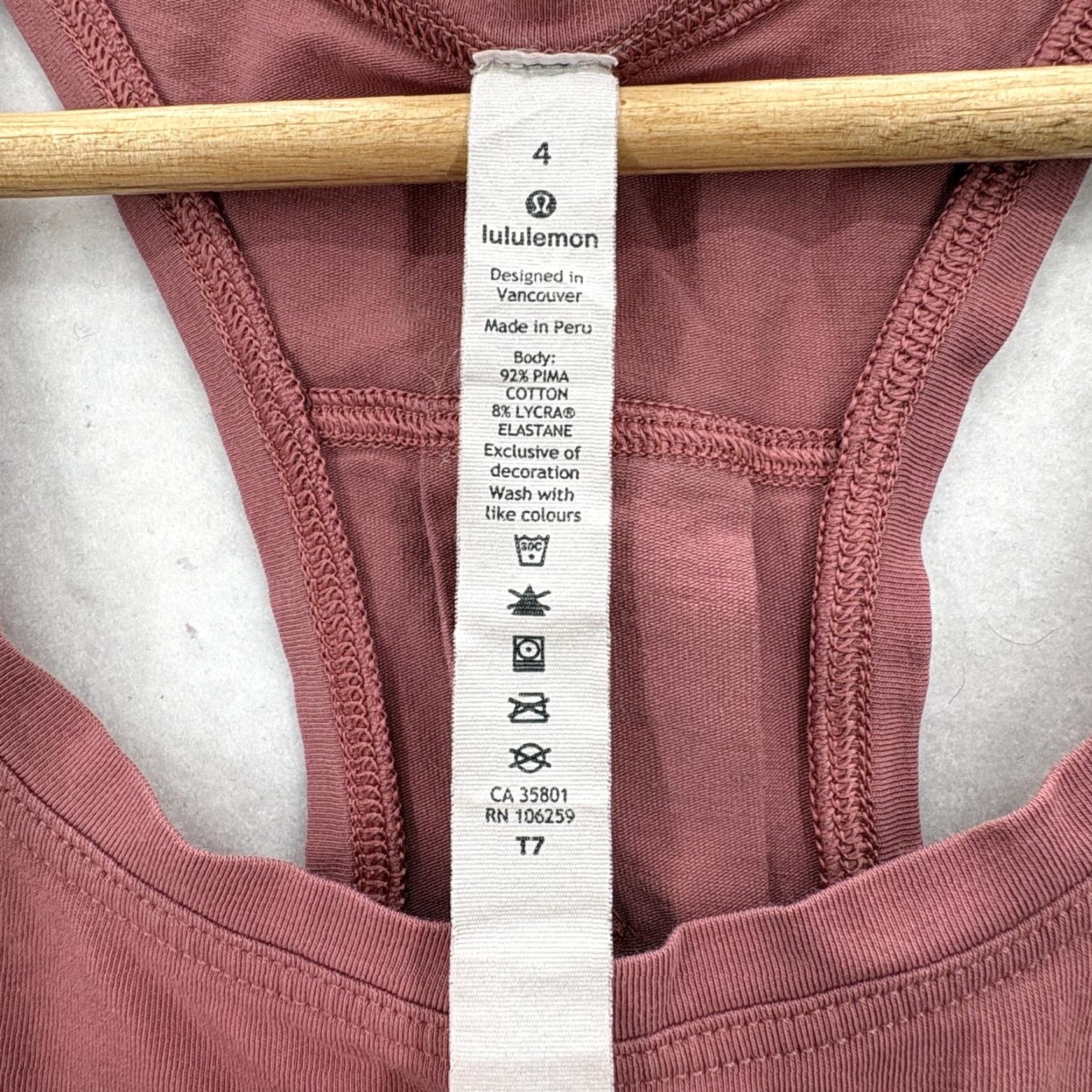 Lululemon Lululemon Tank Top Womens 4 Mauve Pima Cotton Racerback Pleated Back Athletic Shirt Sleeveless Yoga Gym Running Size S / US 4 / IT 40 - 3 Thumbnail