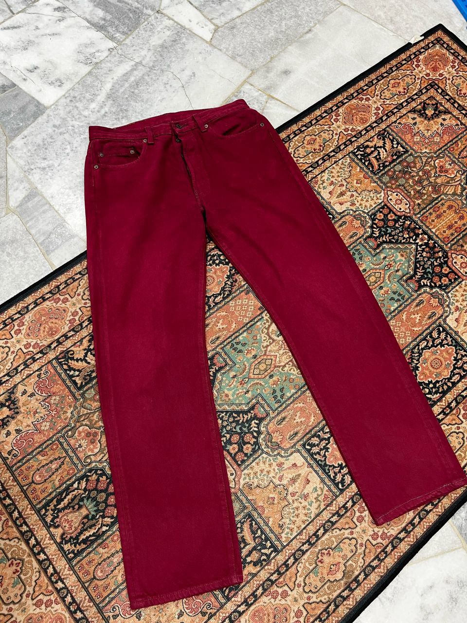 Levi's × Vintage Vintage 80’s Levis 501 Maroon Colour Size US 32 / EU 48 - 2 Thumbnail