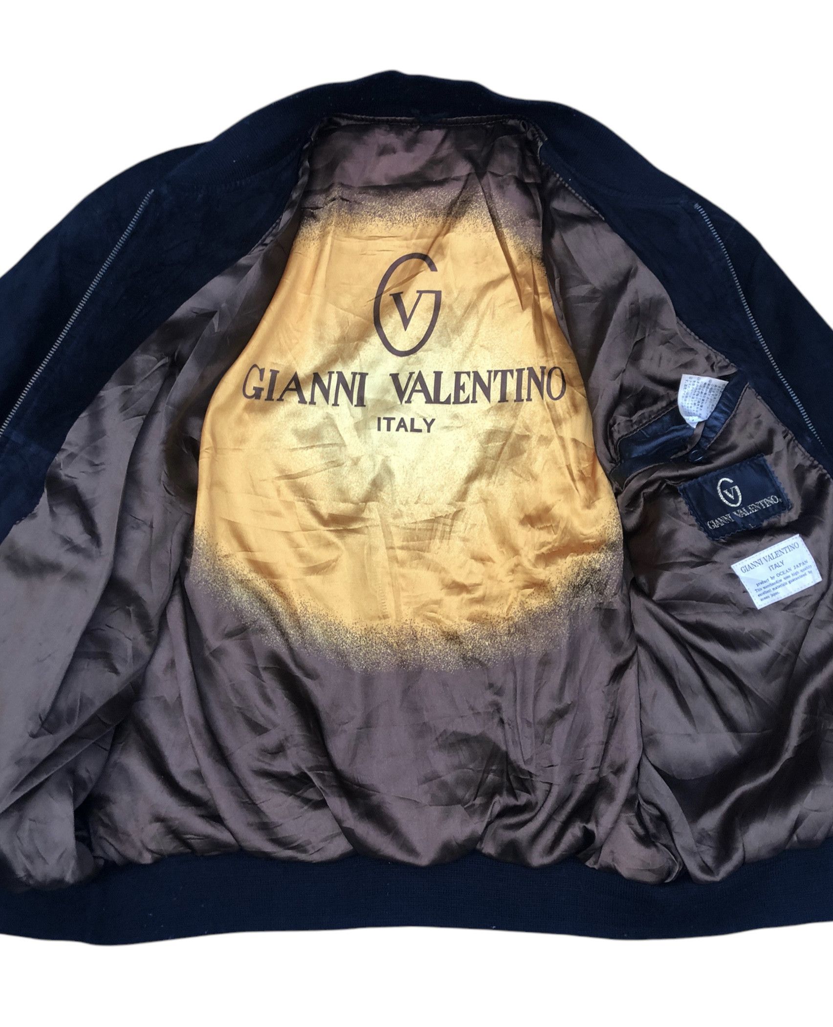 Gianni Valentino × Valentino × Vintage Vintage GIANNI VALENTINO Italy Suede Leather Bomber Jacket Size US L / EU 52-54 / 3 - 9 Thumbnail