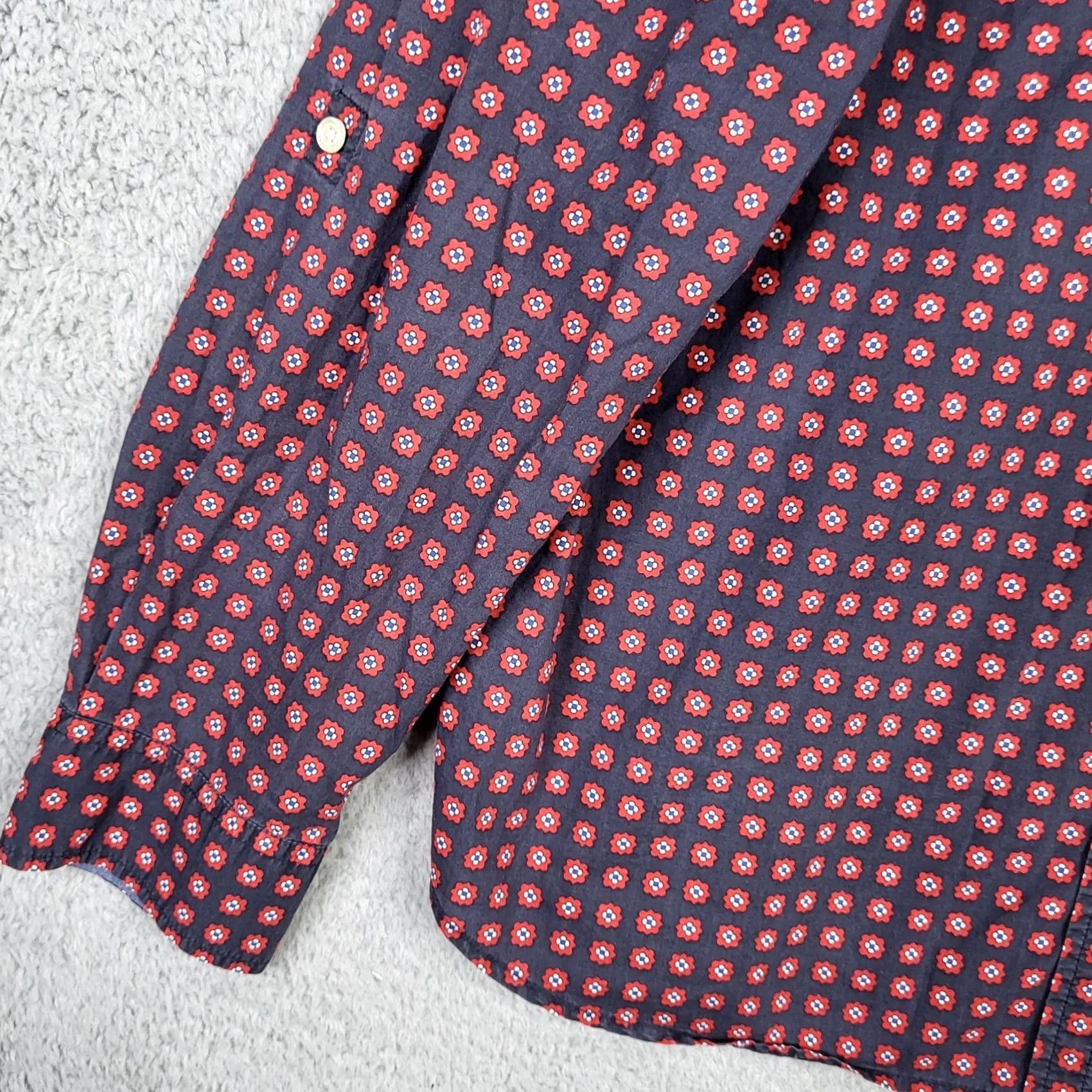 Talbots TALBOTS Button-Up Shirt Geometric Pattern Blue Orange Vintage/Retro Casual Casual Womens Sz 14 Adult Regular Long Sleeve Size XL / US 12-14 / IT 48-50 - 5 Thumbnail