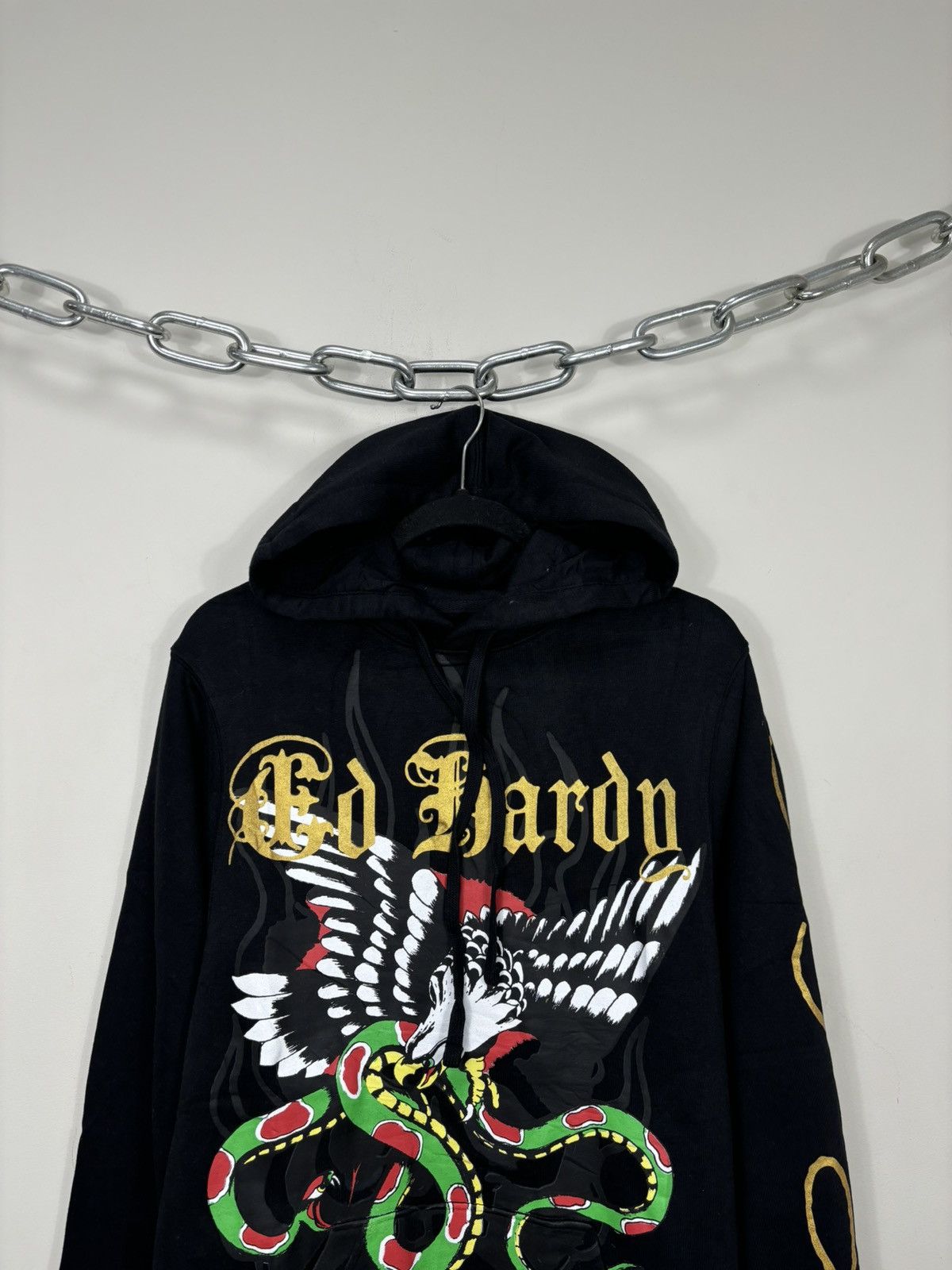 Christian Audigier Ed Hardy Big Snake Logo Y2K Hype NEW Black Hoodie Size US S / EU 44-46 / 1 - 3 Thumbnail