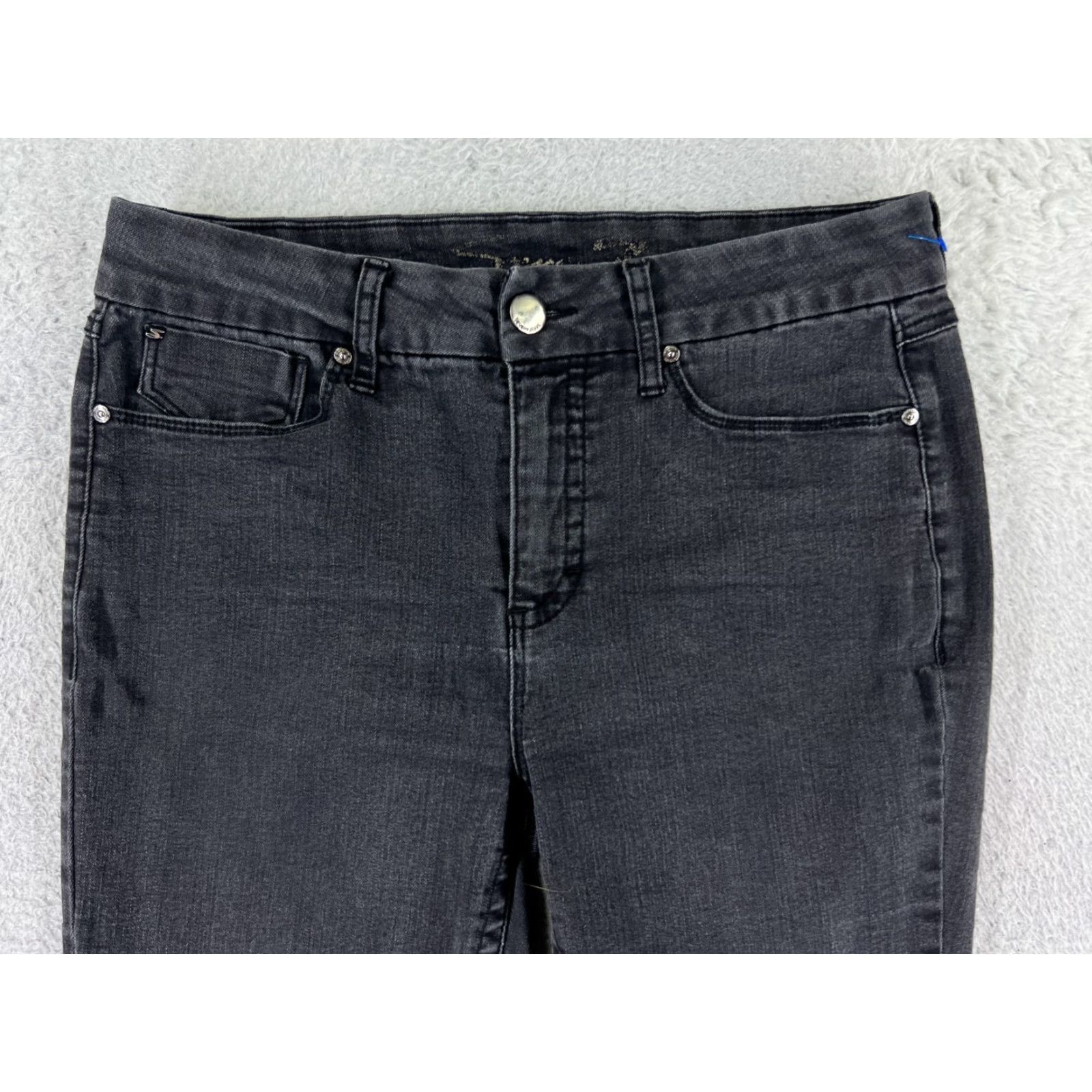 Vintage Seven7 Women's Skinny Jeans 12 Black Denim Mid Rise Cotton Blend Embroidered Vintage Style Size 34" / US 12 / IT 48 - 7 Thumbnail