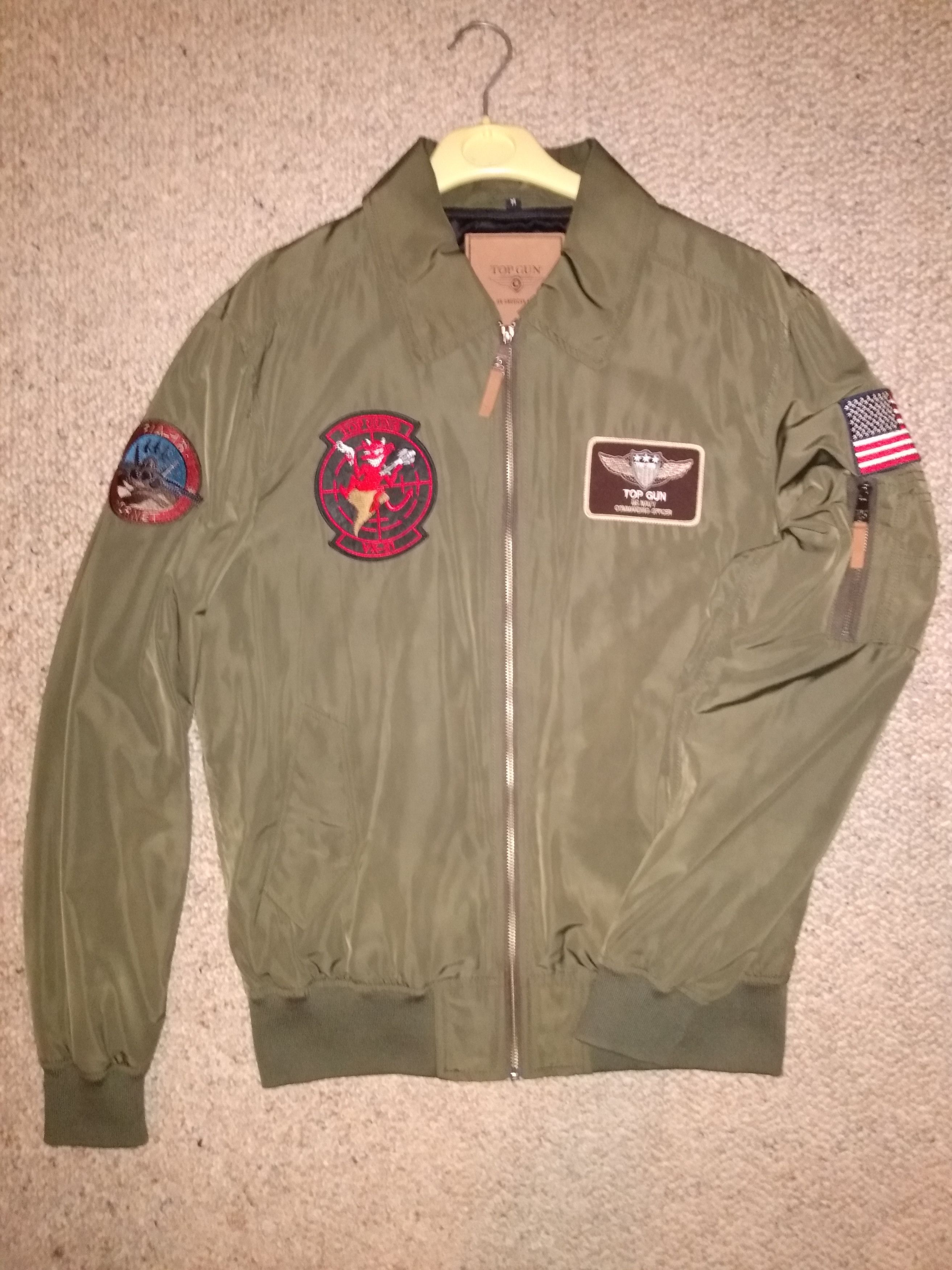 image of Mil Tec Top Gun Nylon Jacket in Green, Men's (Size Medium)