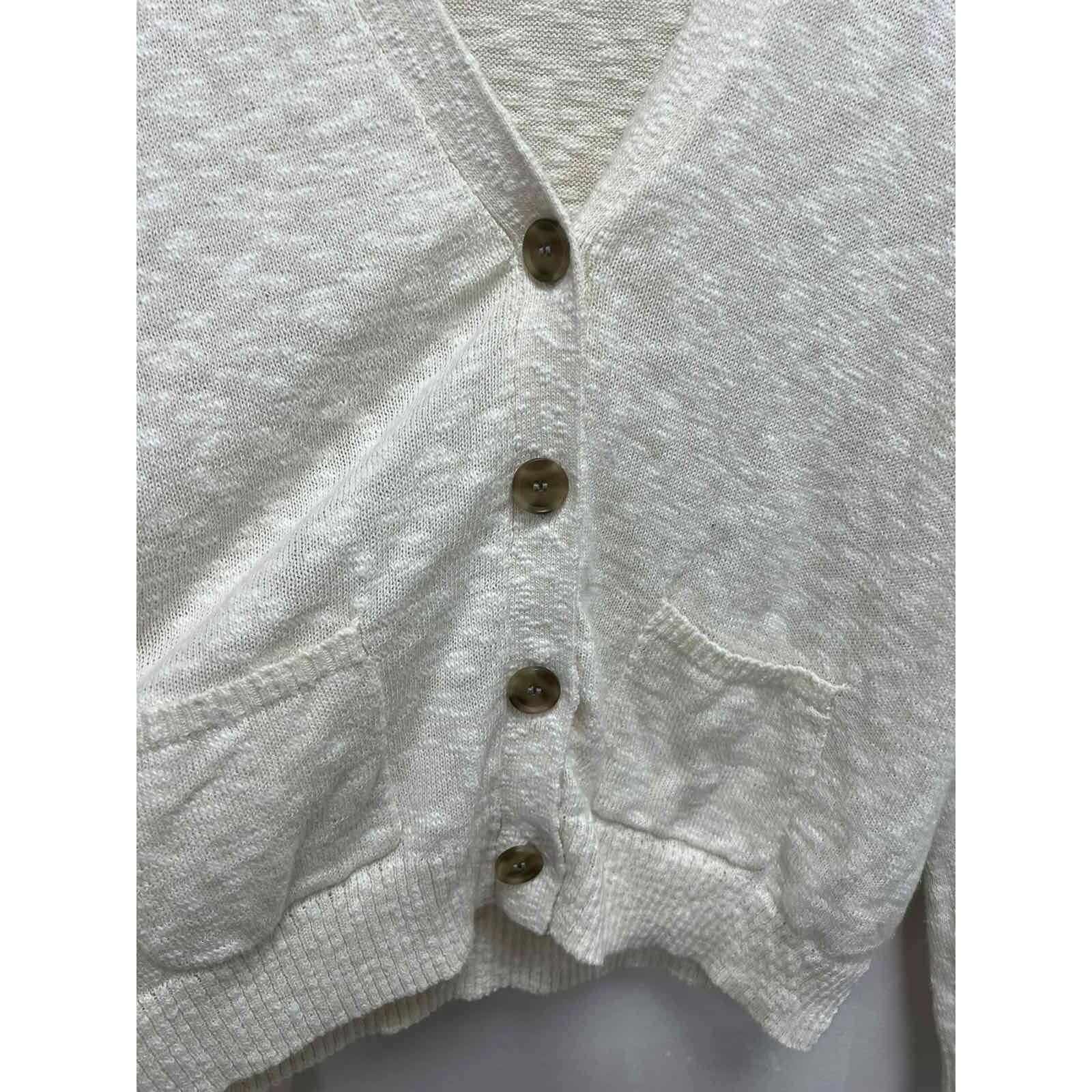 J.Crew J. Crew Cream Cardigan Women's Size XXL Cotton Blend A001474 Size XXL / US 16-18 / IT 52-54 - 3 Thumbnail