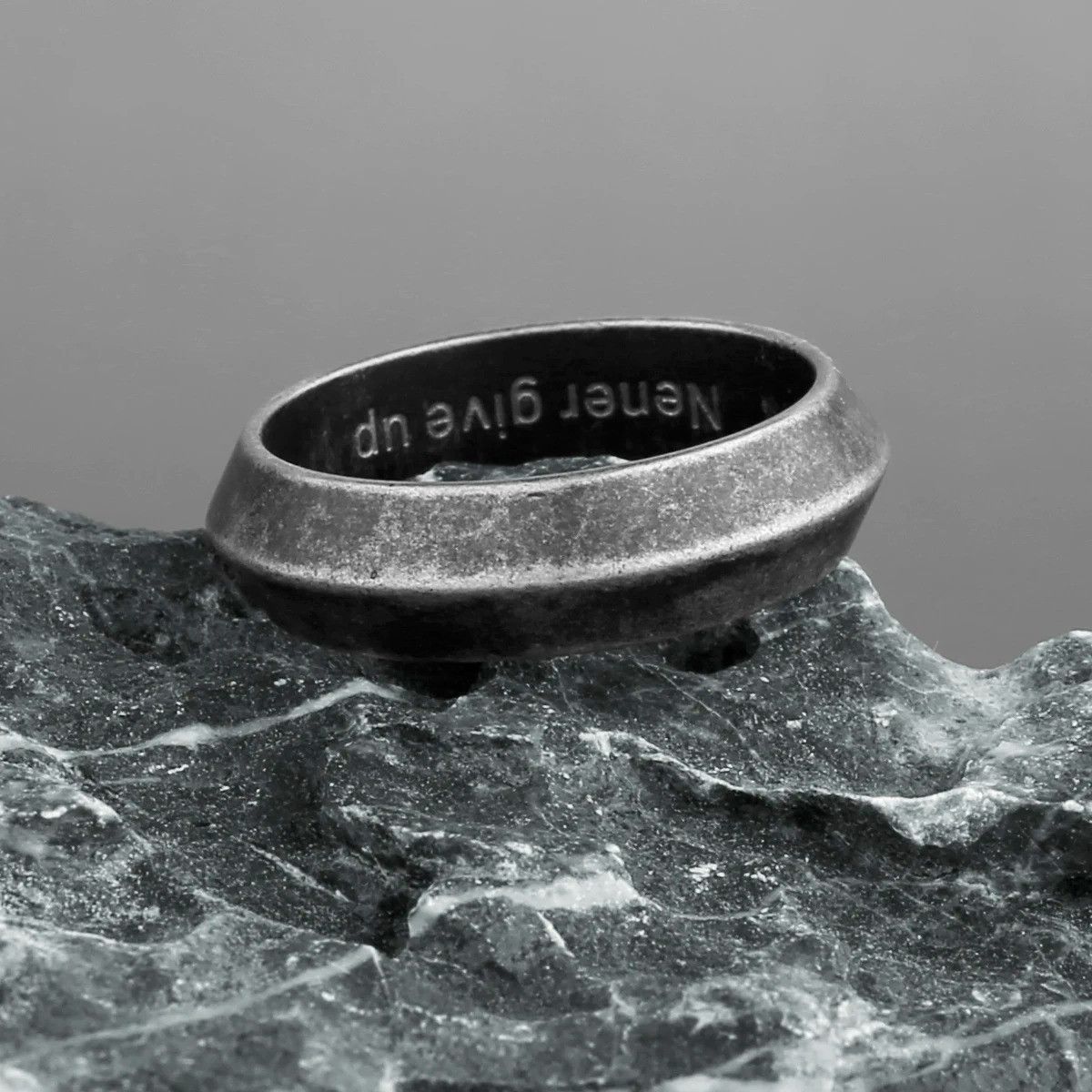 Vintage Retro Old Black Ring Size 44 - 3 Thumbnail