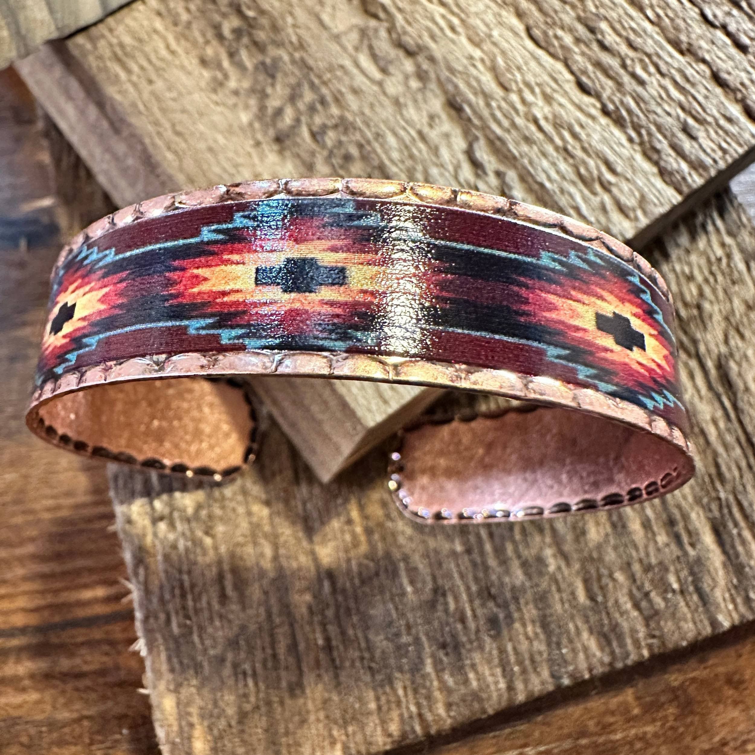 Other Handmade Boho Native American Aztek Copper Narrow Cuff Brace Size ONE SIZE - 1 Thumbnail