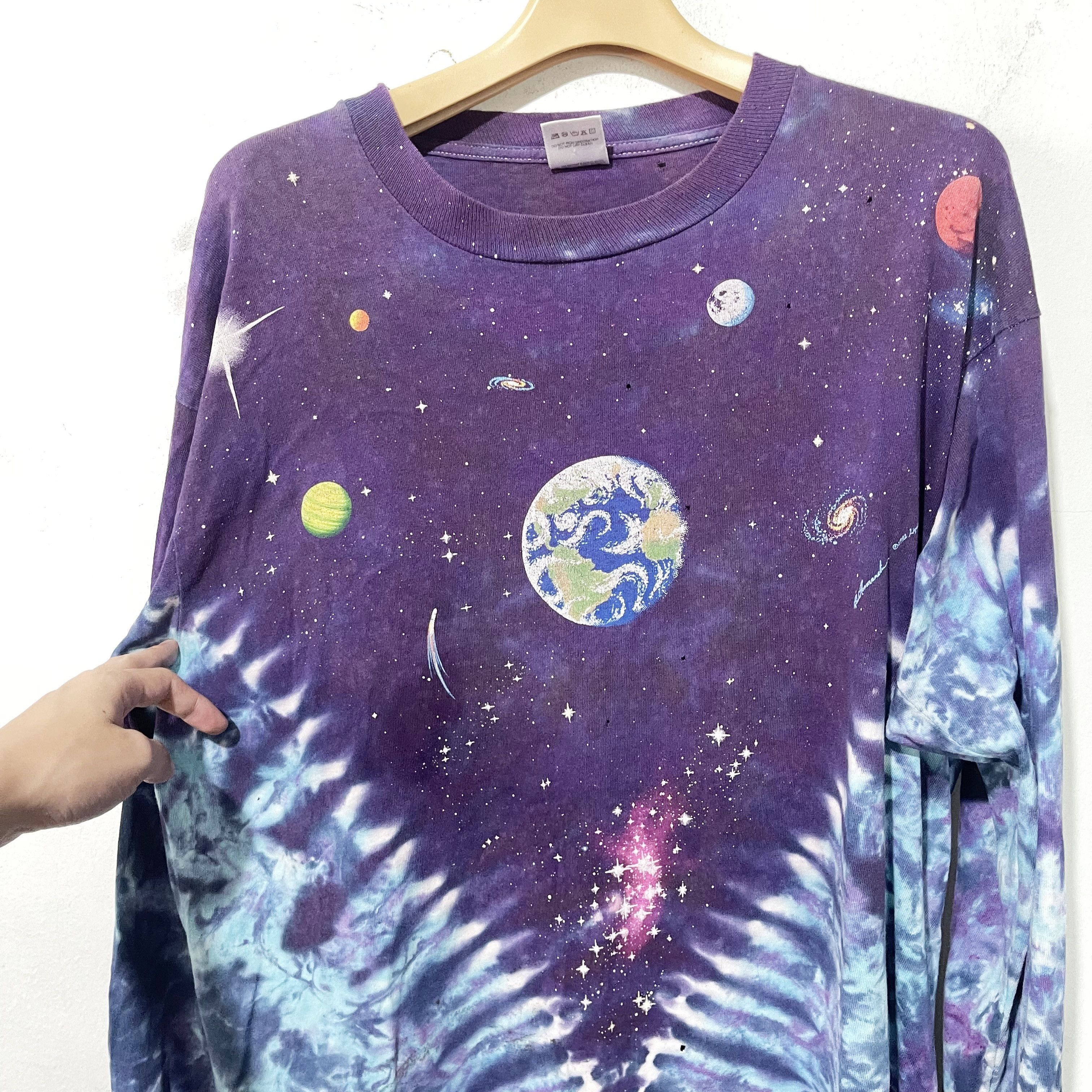 Vintage Vintage 90s Galaxy Space Long Sleeve Shirt Size US L / EU 52-54 / 3 - 2 Thumbnail