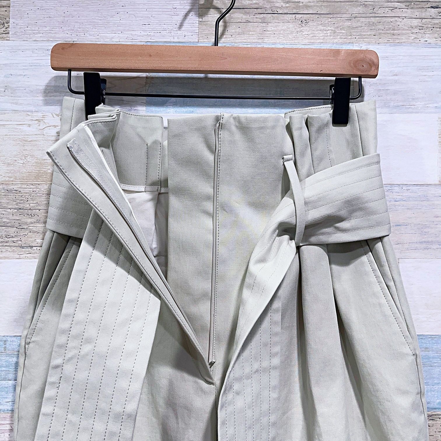 Iro IRO Ritokie High Waist Ankle Paperbag Trousers Green FR 36 4 Size 27" / US 4 / IT 40 - 5 Thumbnail