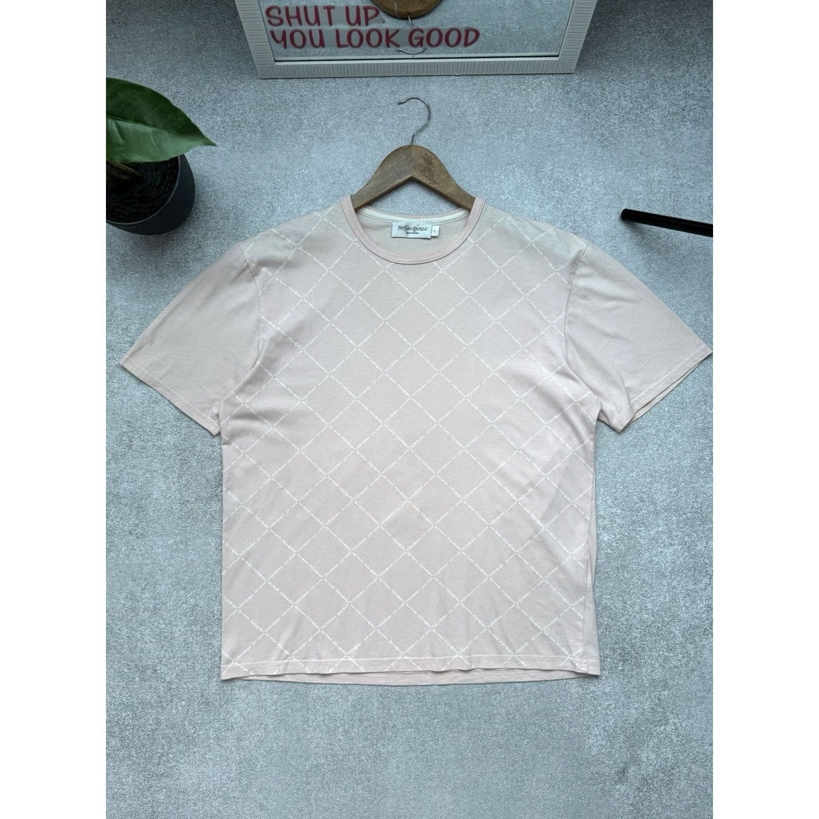 Yves Saint Laurent VINTAGE Yves Saint Laurent YSL Monogram T-Shirt Crew Neck Short Sleeve Men L Peach 90s Designer Luxury Size US L / EU 52-54 / 3 - 2 Thumbnail