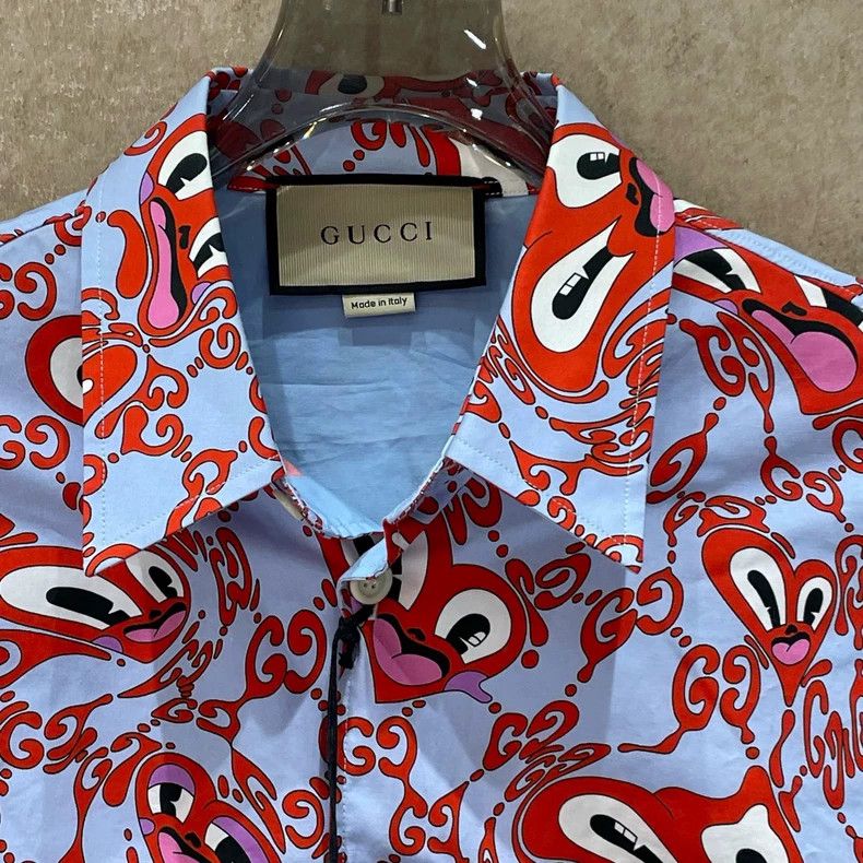 Gucci Gucci New love graffiti old flower full print shirt 2505-Ne Size US S / EU 44-46 / 1 - 3 Thumbnail