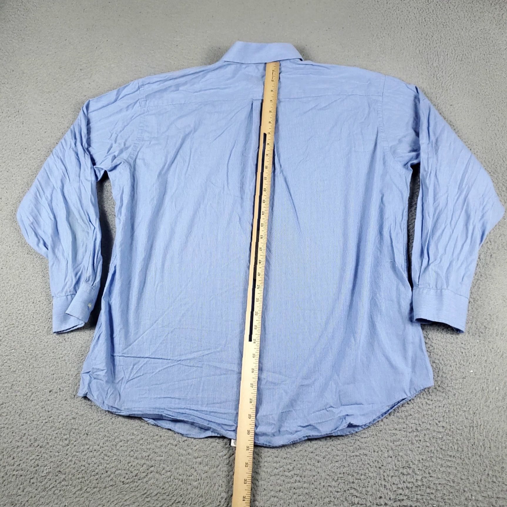 Tommy Hilfiger VINTAGE Tommy Hilfiger Dress Shirt Mens 16 Blue Long Sleeve Button-Up Collared 100% Cotton Regular Adult Medium Blue Classic Modern Wedding Mens Size 42R - 3 Thumbnail