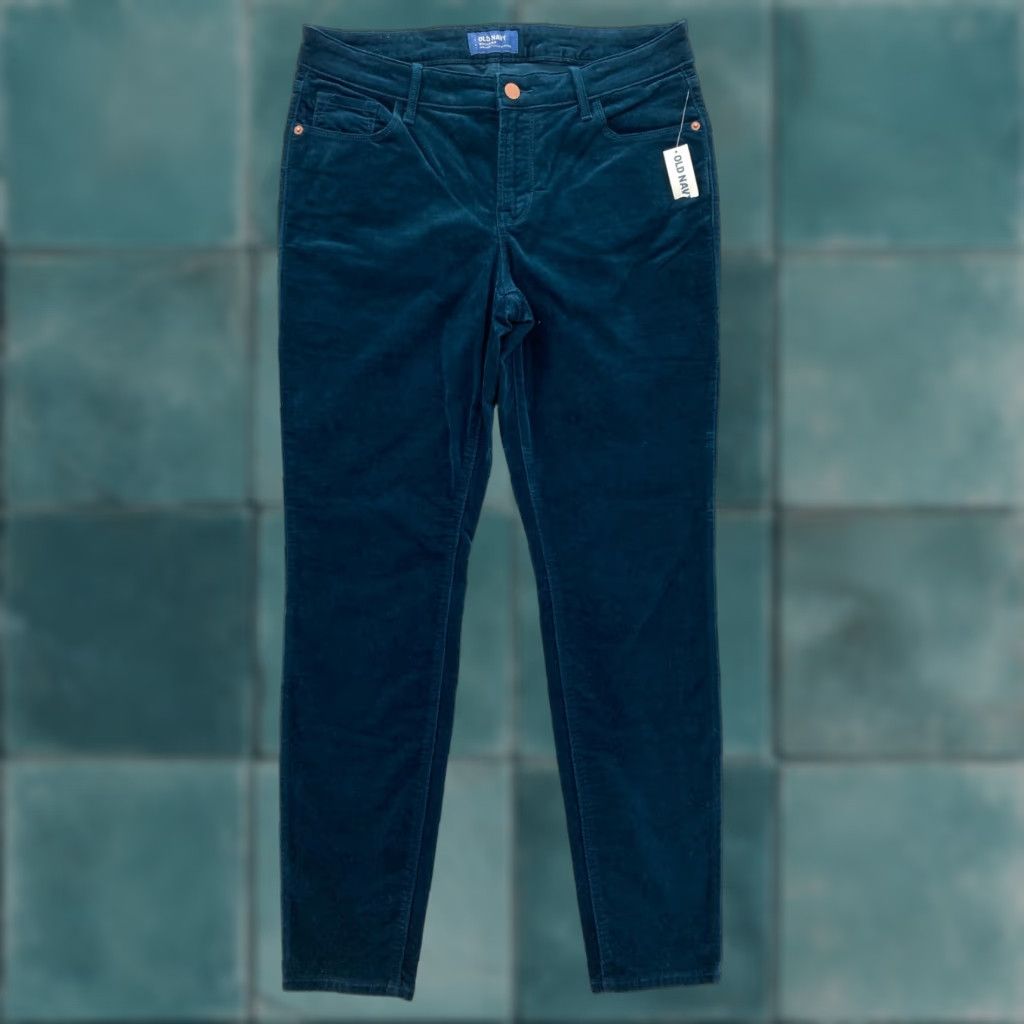 Old Navy Old Navy Rockstar Velvet 5-Pocket Skinny Ankle Pants Women's 10 Blue City Size 30" / US 8 / IT 44 - 1 Thumbnail