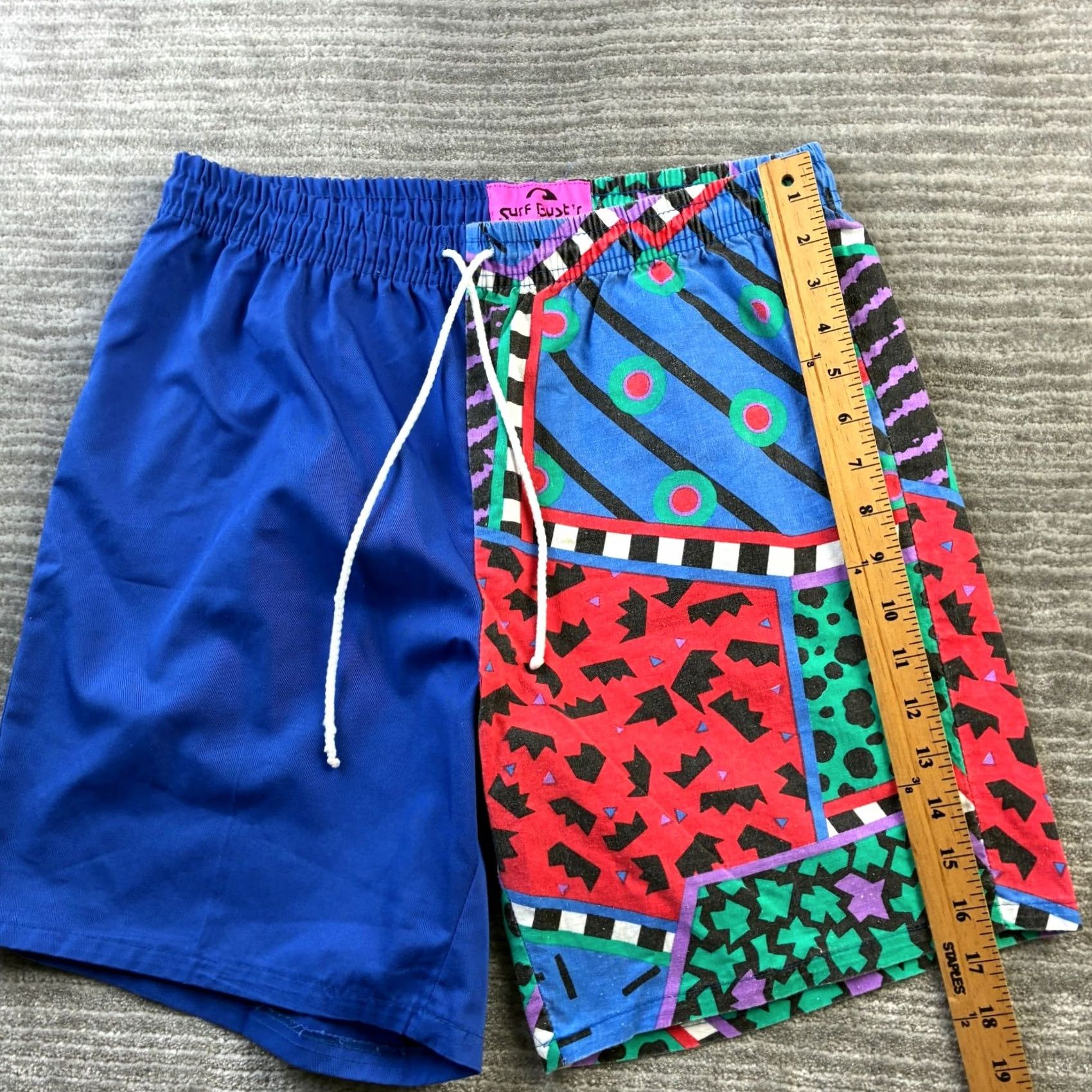 Vintage VINTAGE Surf Bustrs Shorts Mens Large Blue Geometric USA Made 90s Surfwear Cotton Casual Size US 33 - 7 Thumbnail