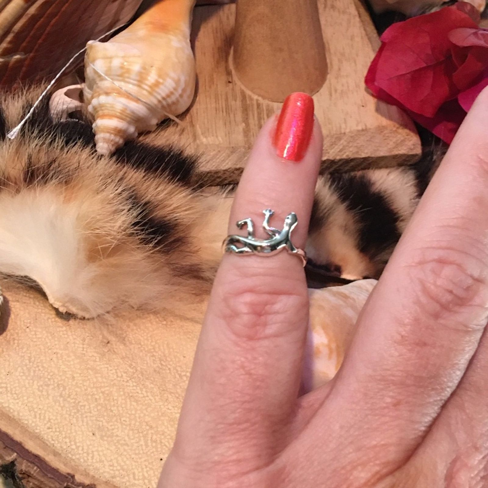 The Unbranded Brand Lizard Sterling Silver Toe Ring Midi Ring Size ONE SIZE - 3 Thumbnail