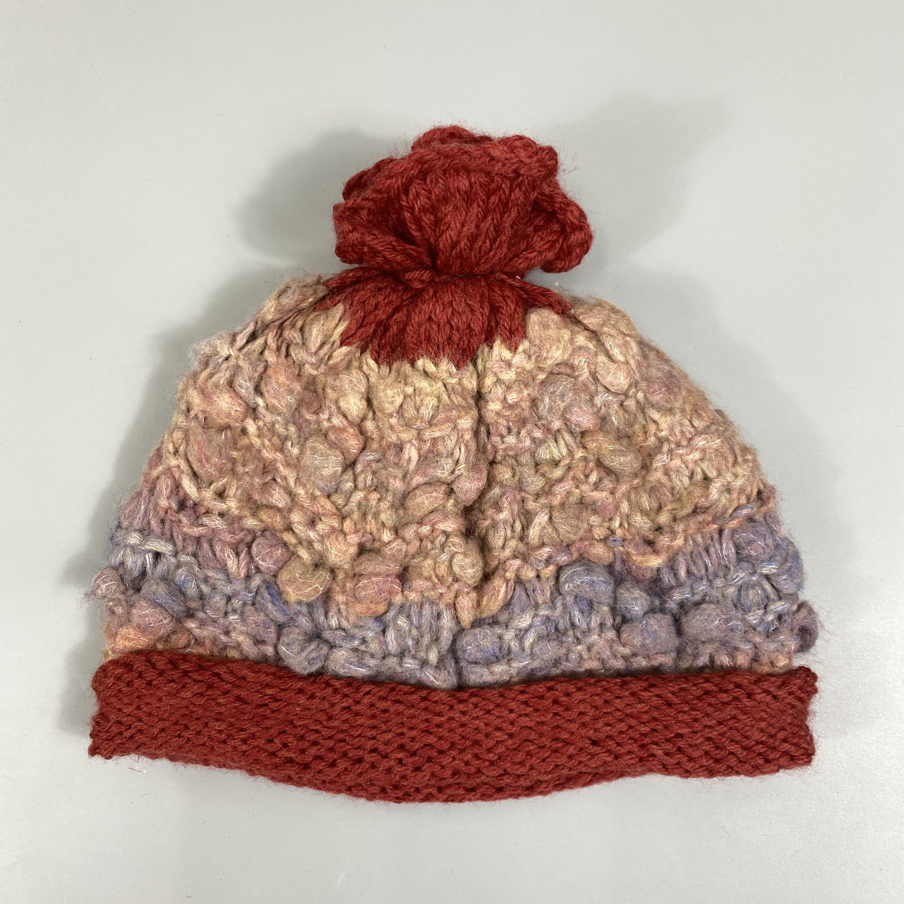 Japanese Brand Knitted Slouchy Beanie Hat With Small Flowers -BN1035 Size ONE SIZE - 7 Thumbnail