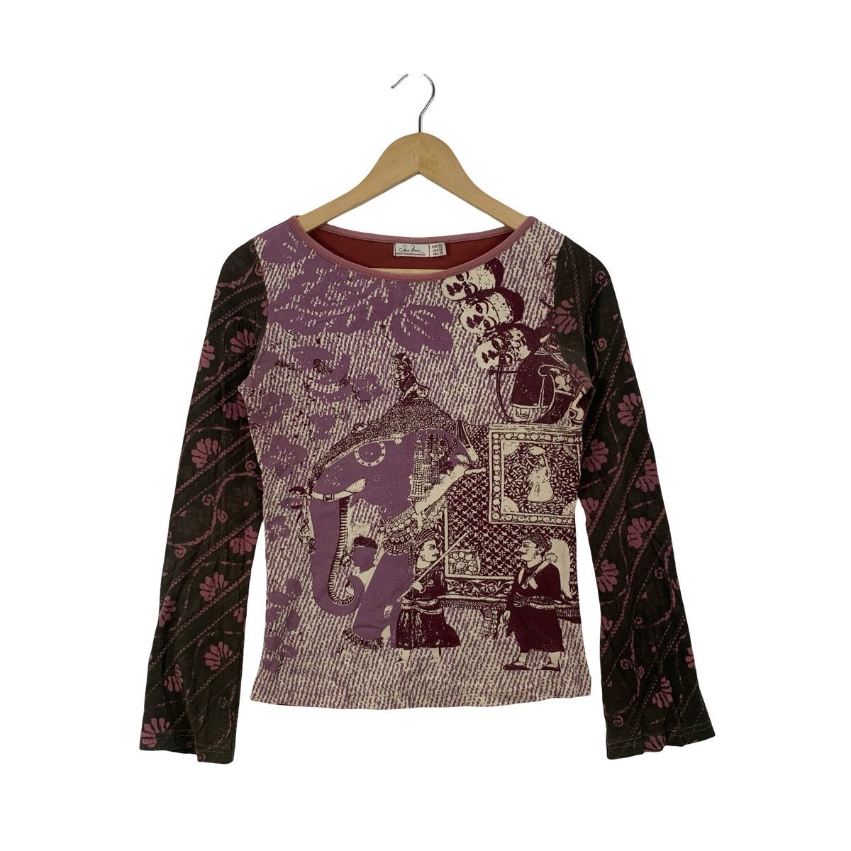 Zara ZARA BASIC South Asia Cultural Motif Long Sleeve Tee Shirt Size M / US 6-8 / IT 42-44 - 1 Thumbnail