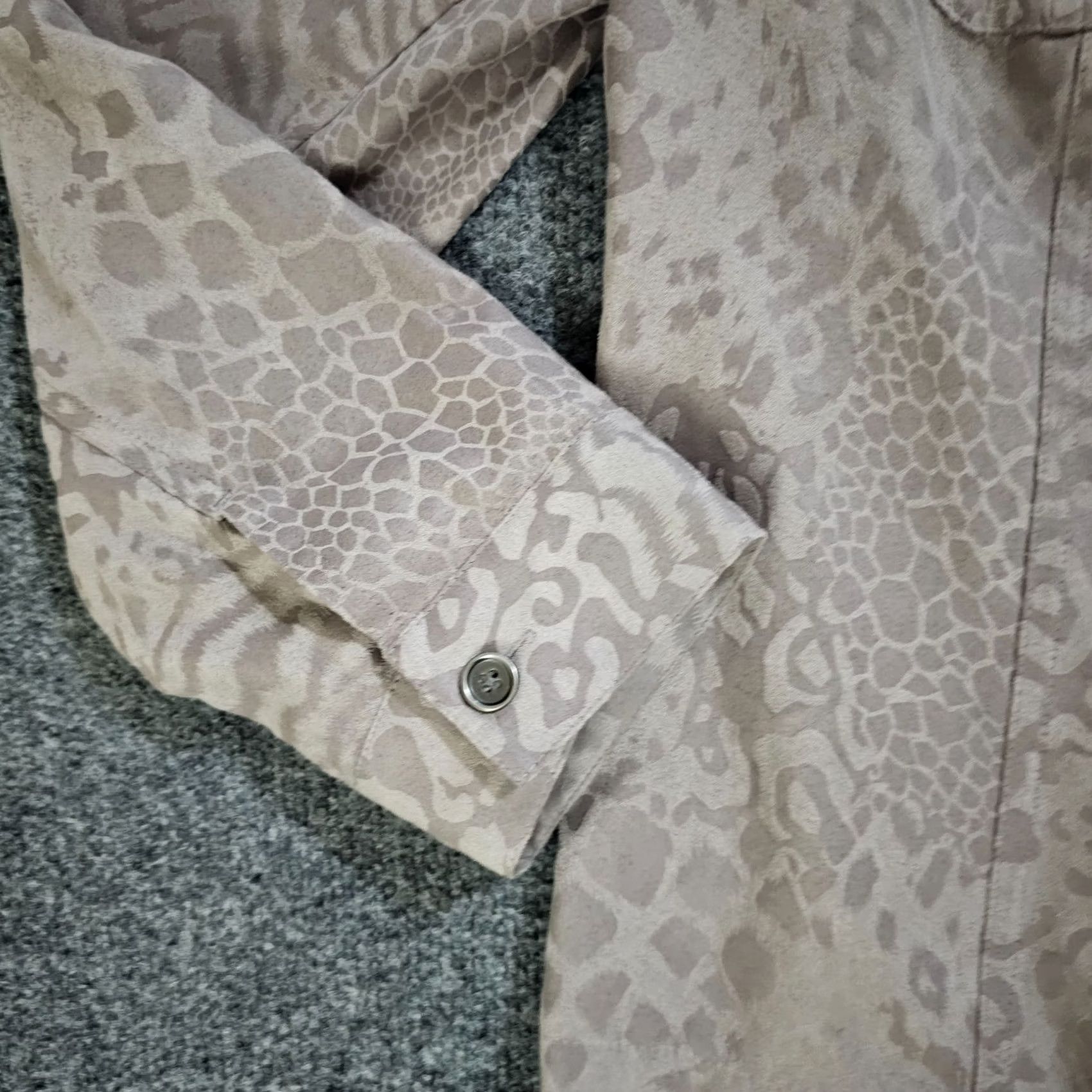 Vintage Chicos Jacket Womens Large Tan Animal Print Long Sleeve Full Zip Casual Career Jacket Size L / US 10 / IT 46 - 5 Thumbnail