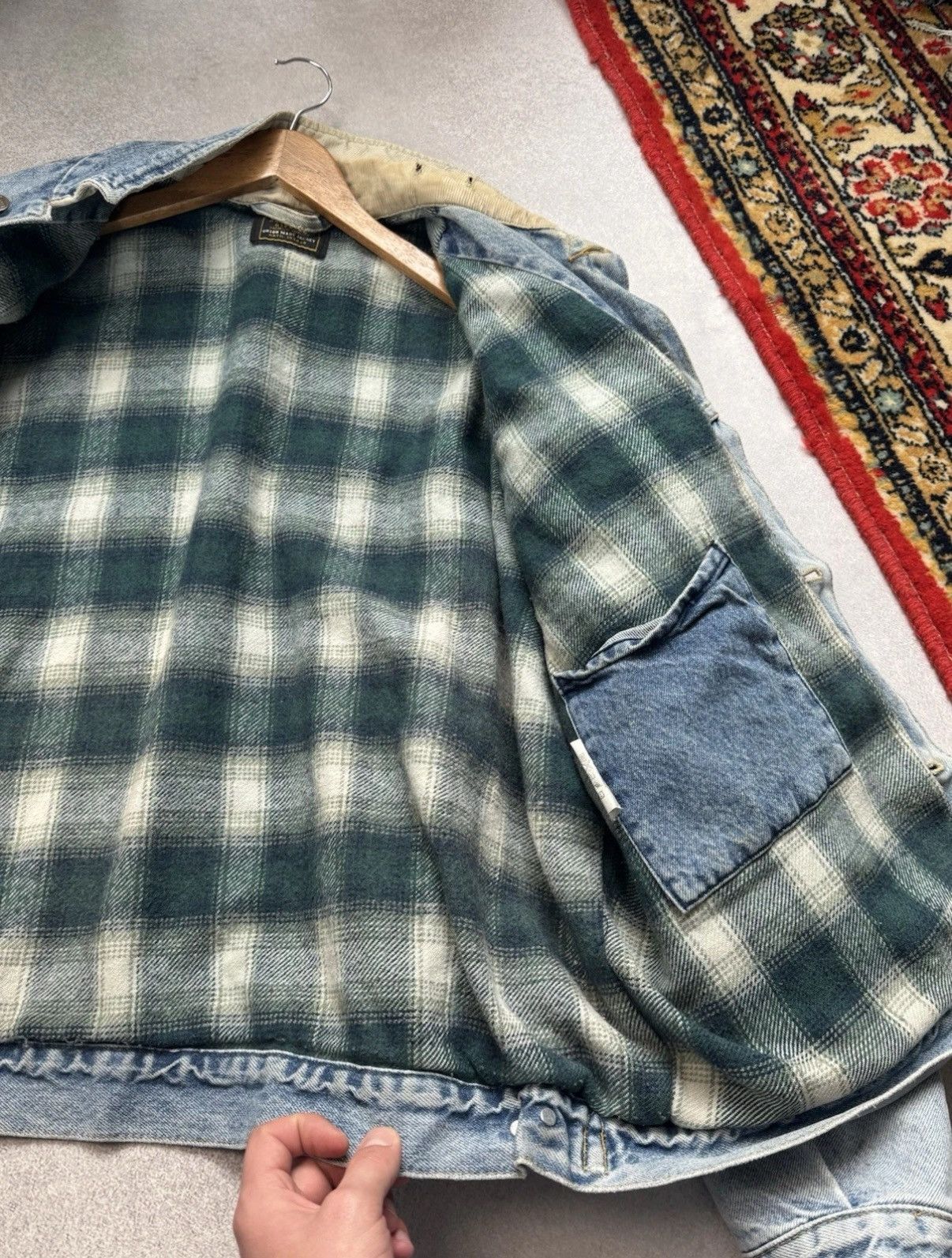 Lee Vintage LEE 90s Lined Rider Button Up Denim Jeans Jacket Men Size US XL / EU 56 / 4 - 6 Thumbnail