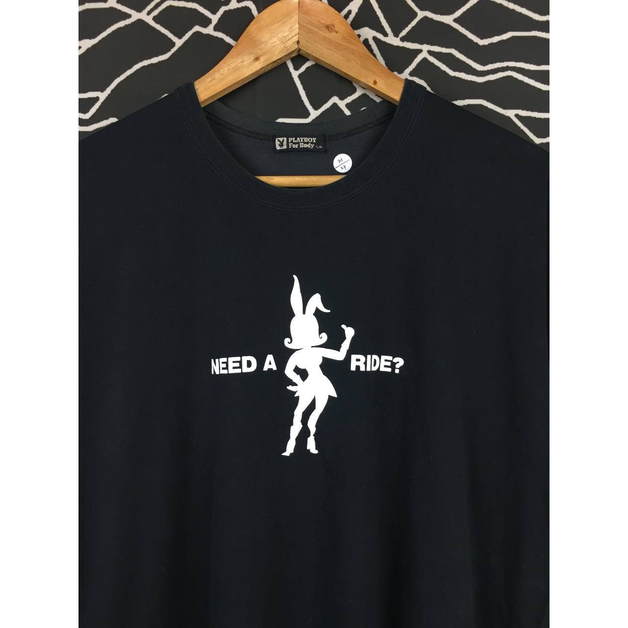 Playboy × Vintage Vtg Playboy Need A Ride Bunny Girl Graphic Tee Size US L / EU 52-54 / 3 - 3 Thumbnail