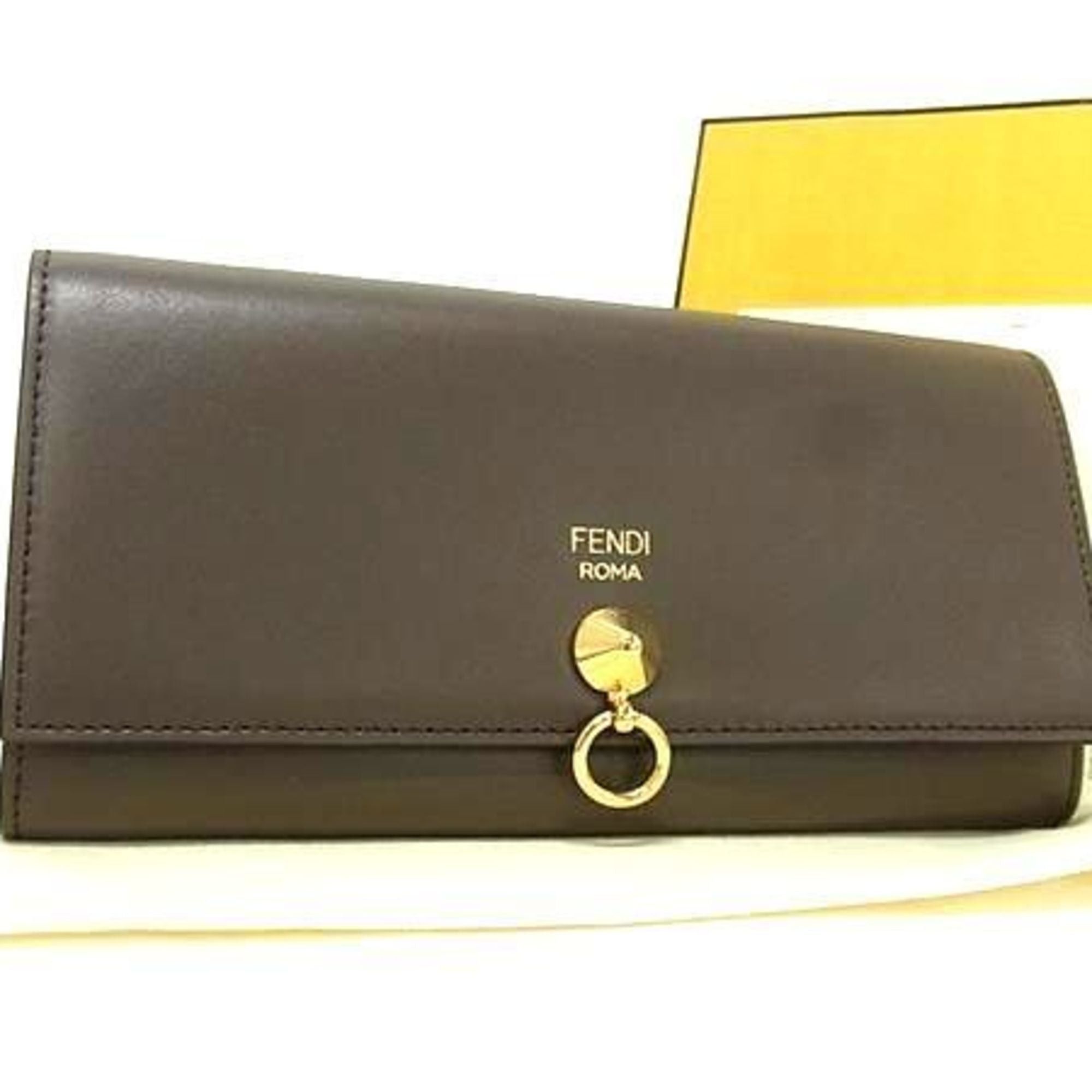 Fendi FENDI By the Way Wallet 8M0251 Greige Leather Women's Bifold Long Size ONE SIZE - 1 Thumbnail