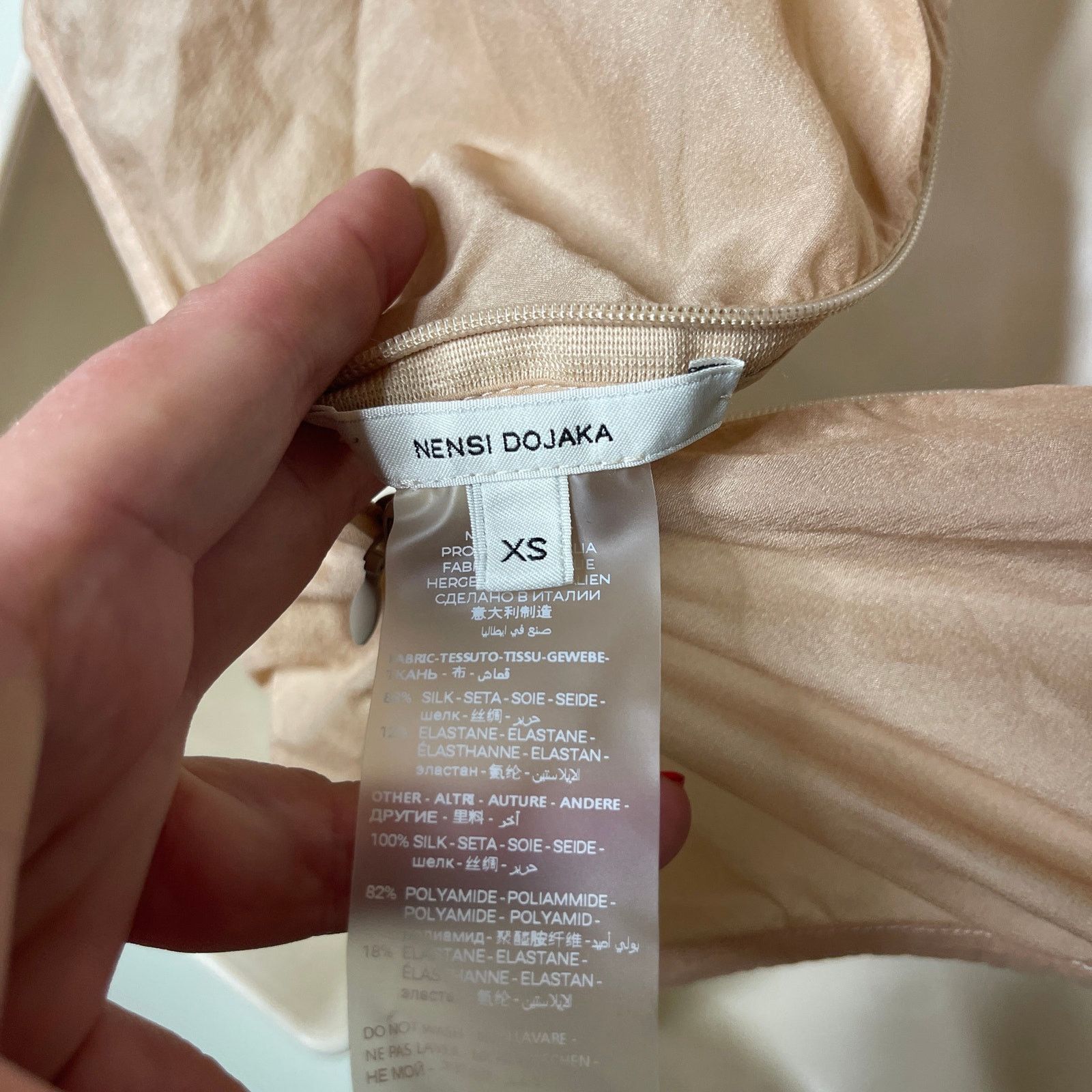 Nensi Dojaka Nensi Dojaka Gathered Long Sleeve Bra Top In Sable Tan Sz XS Size XS / US 0-2 / IT 36-38 - 10 Thumbnail