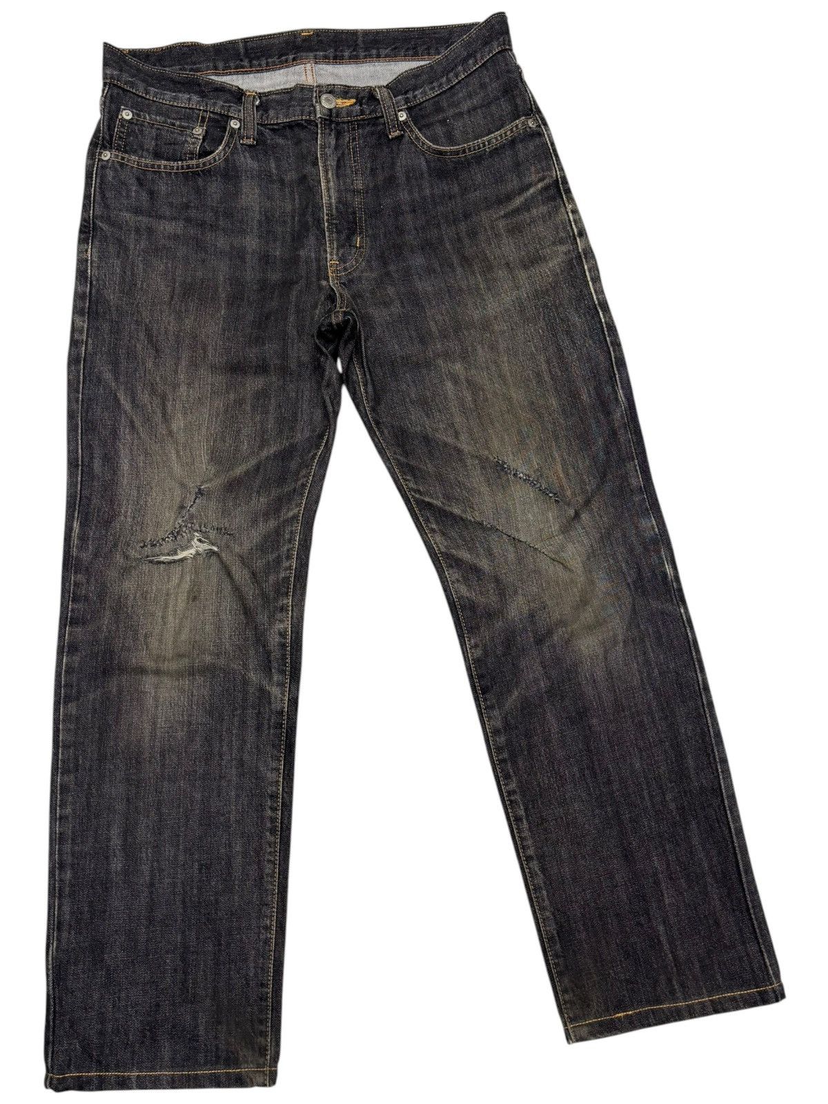 Kapital VINTAGE EDWIN BLACK DISTRESS REGULAR DENIM JEANS Size US 32 / EU 48 - 3 Thumbnail