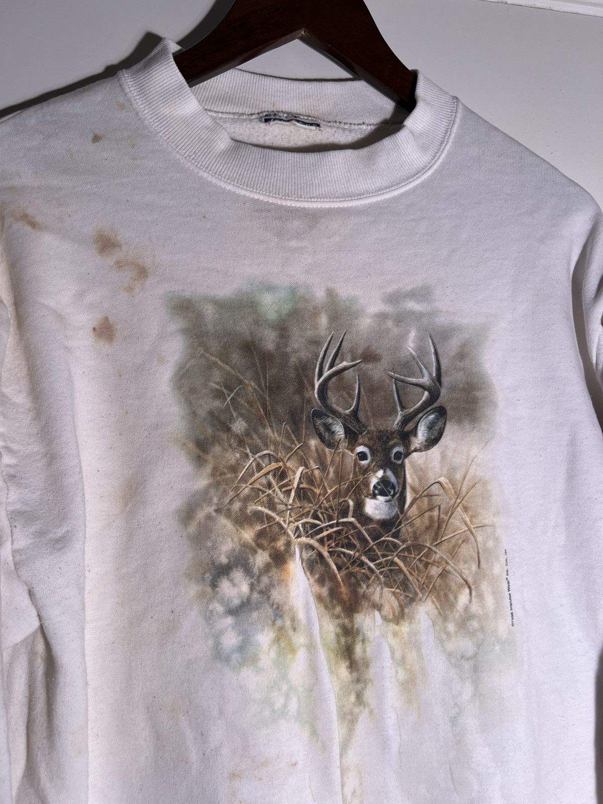 Vintage 90's VTG Vintage Deer Painting Art Retro Nature Sweatshirt Size US M / EU 48-50 / 2 - 5 Thumbnail