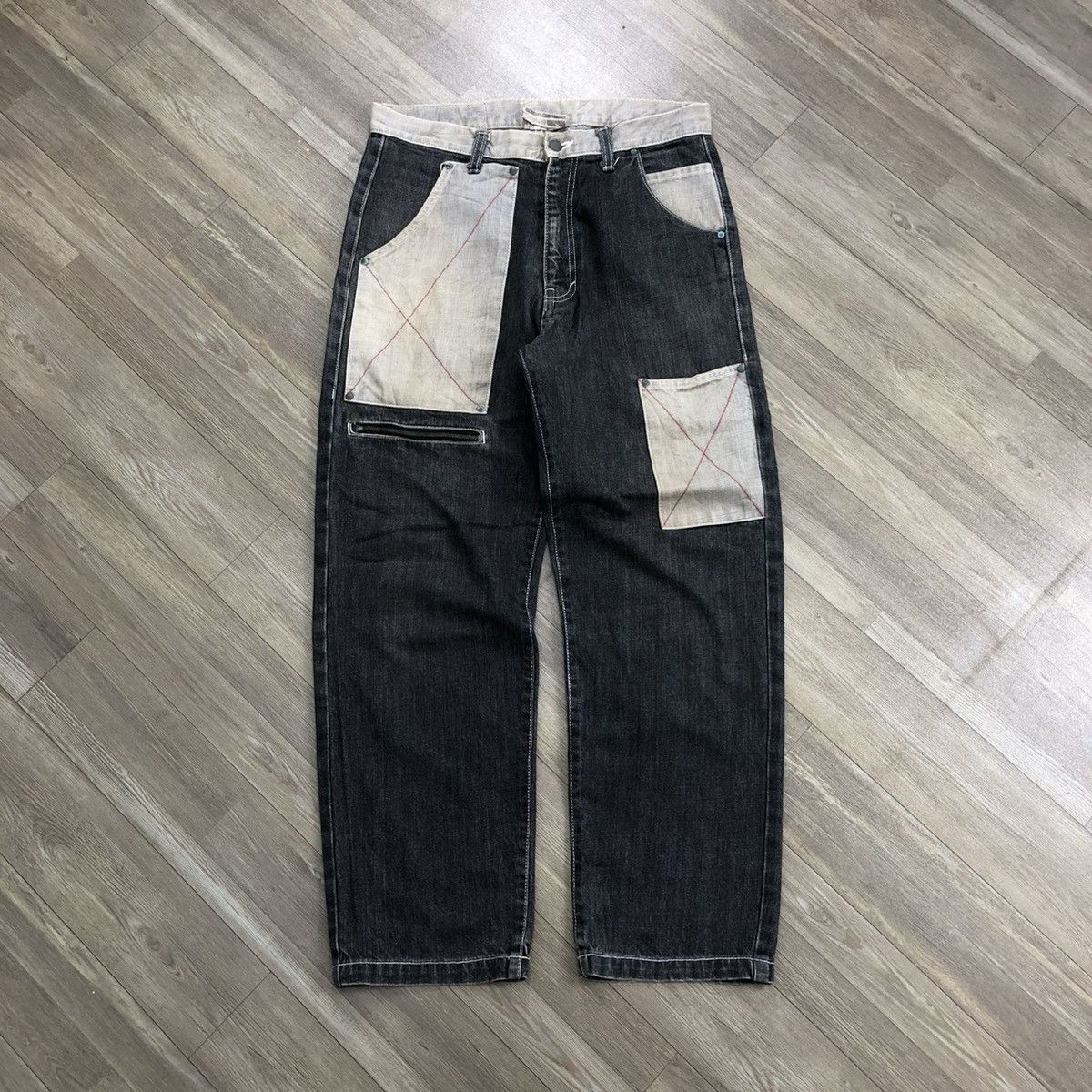 JNCO × Japanese Brand Crazy Y2K Unidentified Mysterious Animal Baggy Jeans Pants Size US 32 / EU 48 - 2 Thumbnail