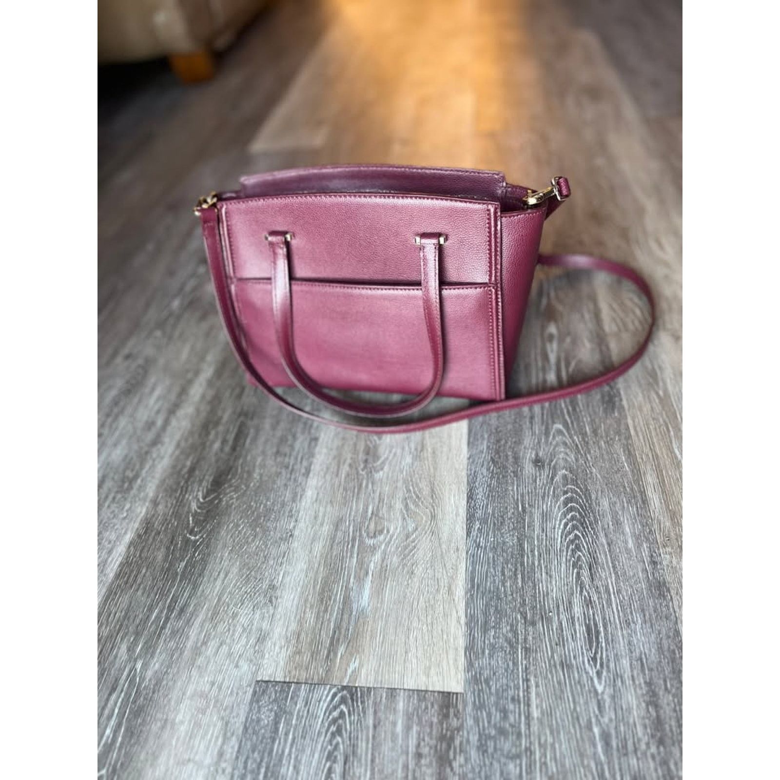 Kate Spade Kate Spade Maroon Leather Tote Inside Zipper | Crossbody Size ONE SIZE - 5 Thumbnail