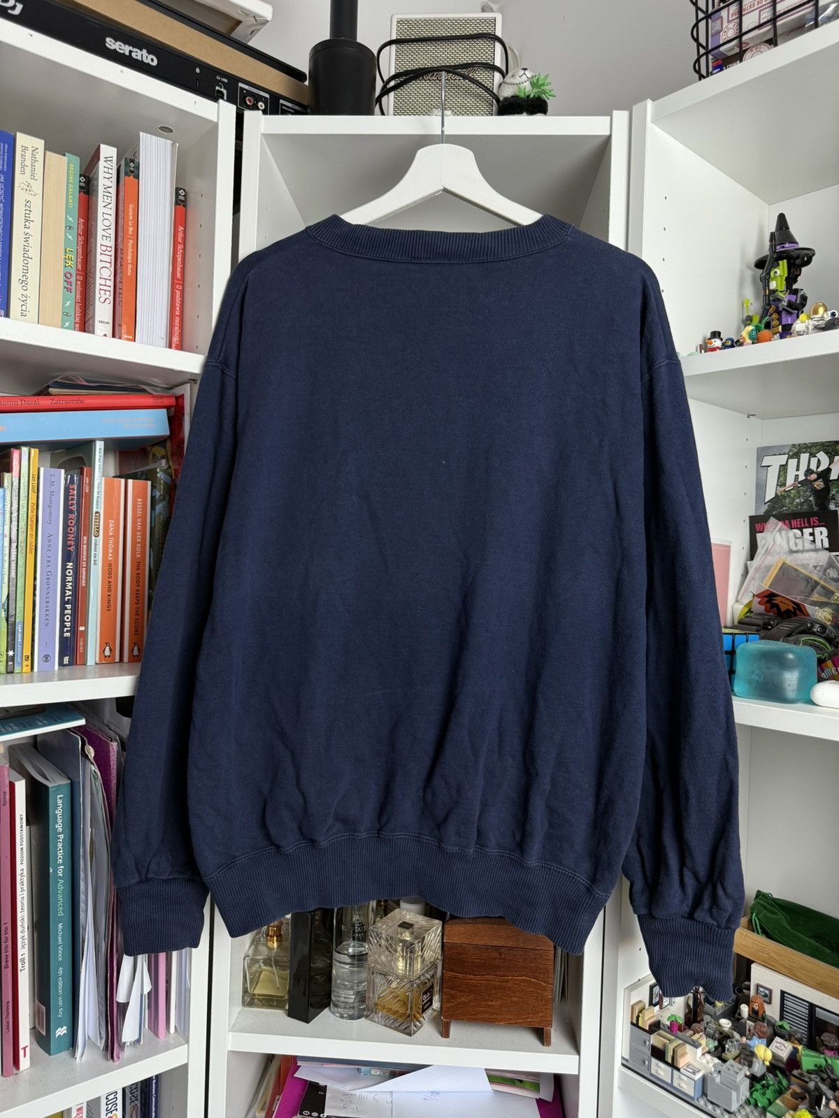 Lacoste × Vintage Vintage 90s Lacoste big logo navy boxy sweatshirt L old money Size US L / EU 52-54 / 3 - 2 Thumbnail