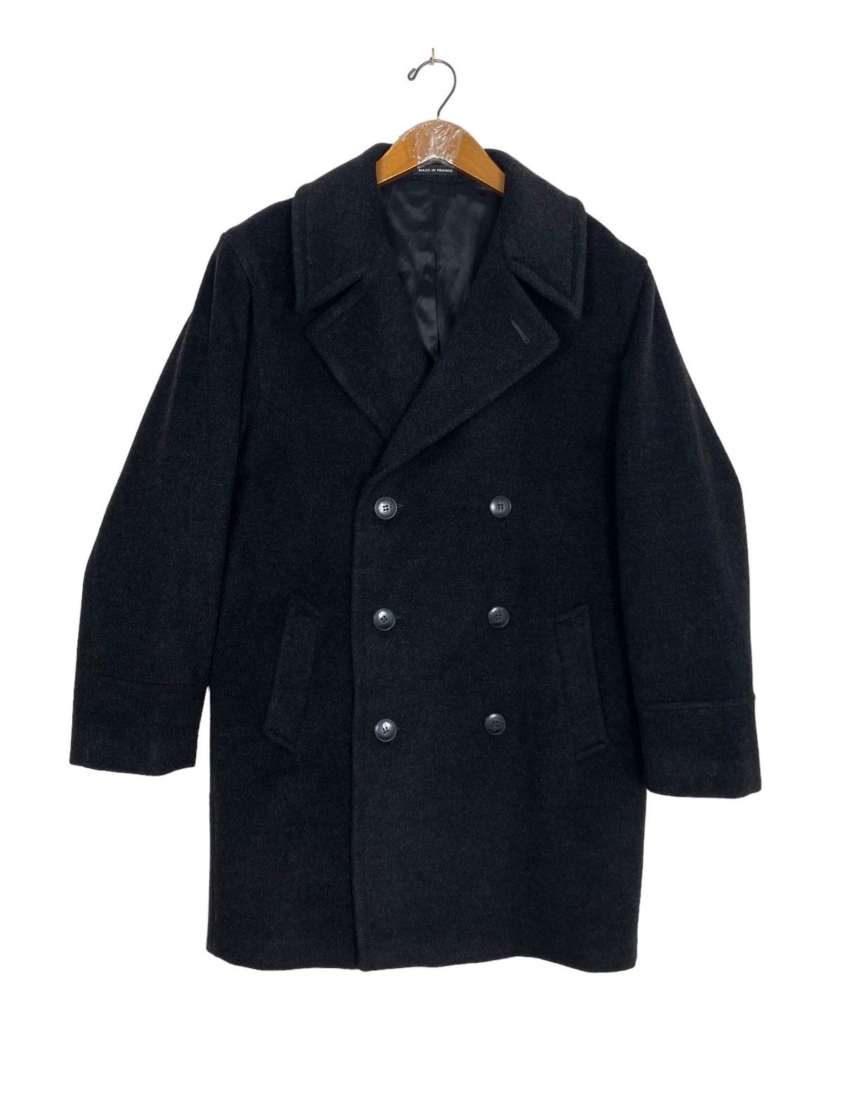 90s agnès b. double zip wool half Coat Designer × Vintage × agnes b. Rare Vintage 90s Agnes B Paris Wool